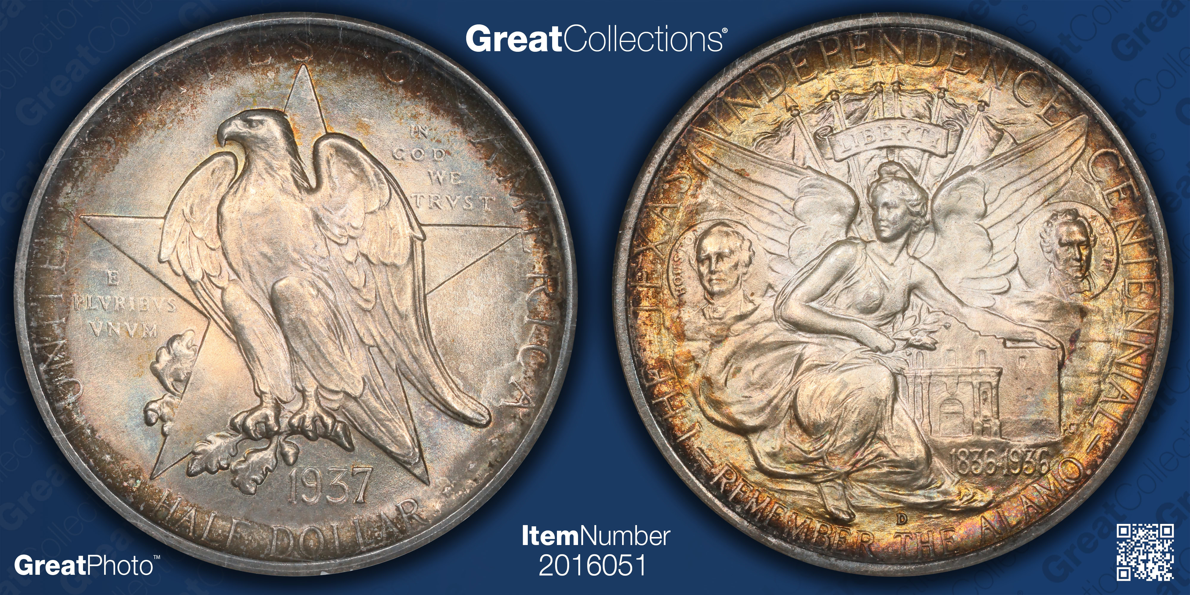 1937-D Texas Centennial Half Dollar NGC MS-65 (CAC Green) OH