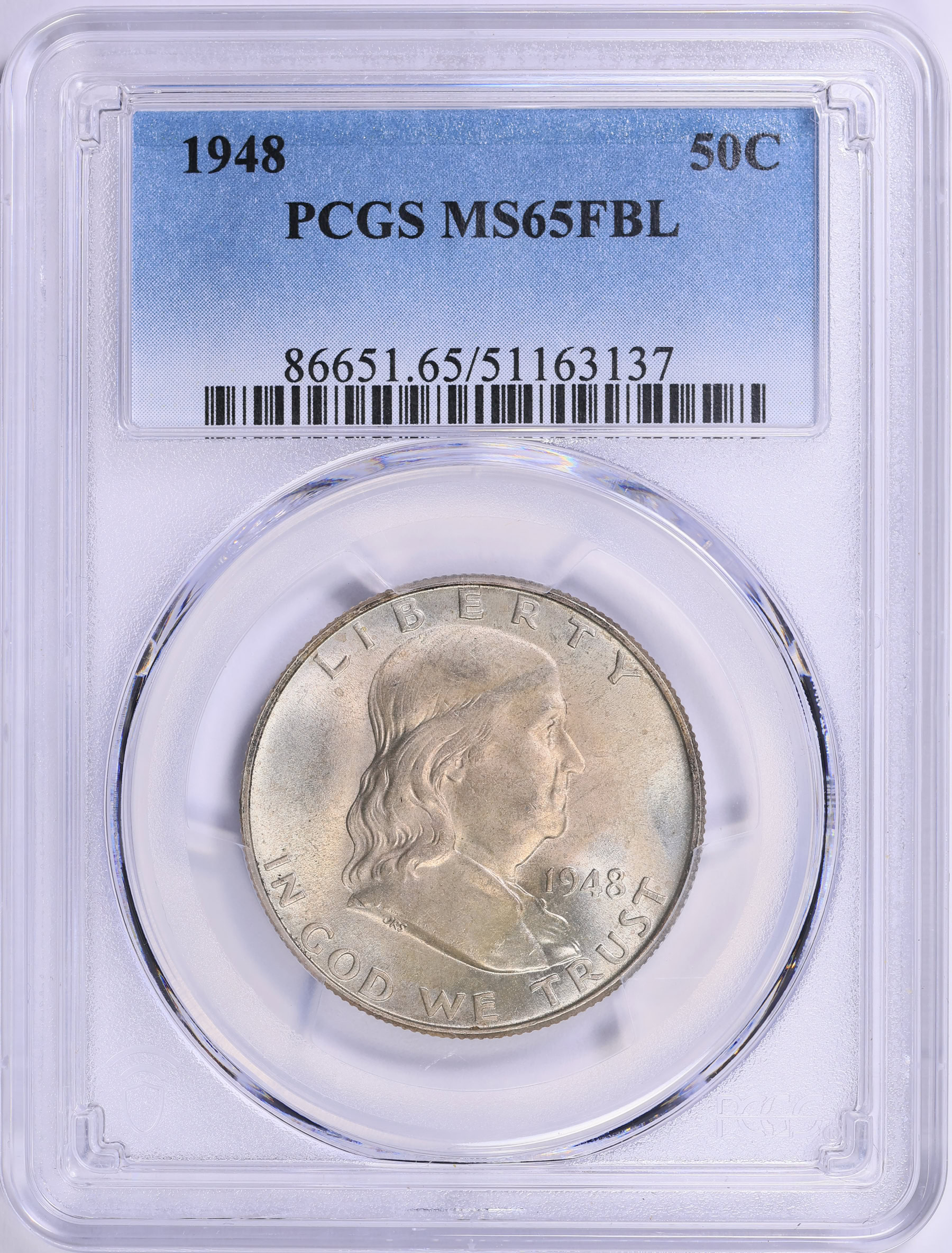 NGC鑑定 MS65 1948年 カメルーン 1フラン 高級銀貨 1948 Franklin Half Dollar PCGS MS-65 FBL (Item 2016161
