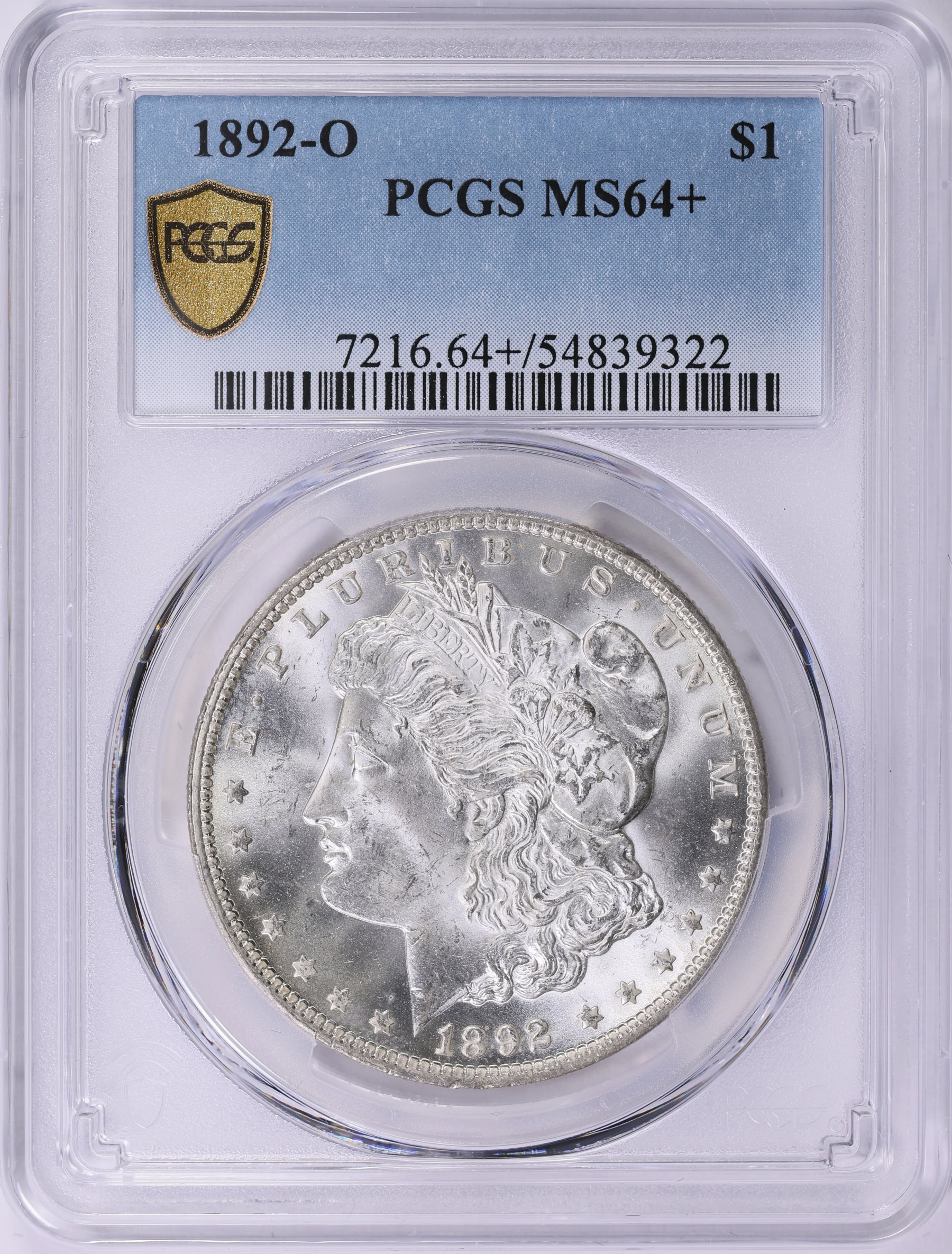 1892-O Morgan Silver Dollar PCGS MS-64+ (Item 2016172