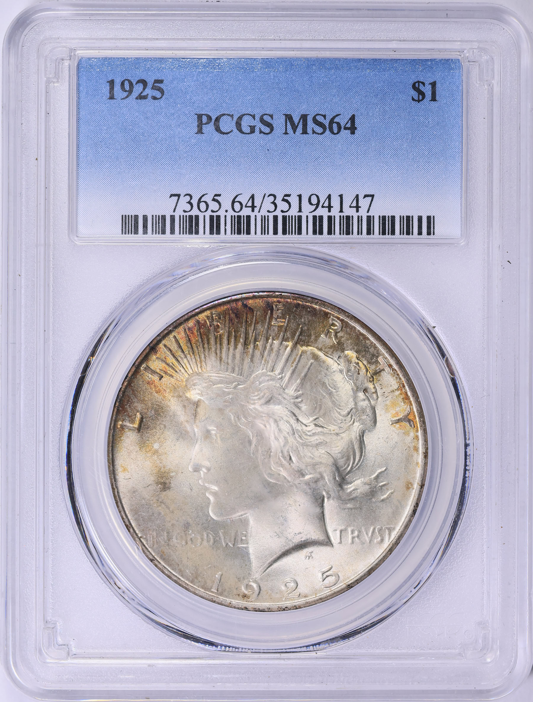 1925 Peace Silver Dollar PCGS MS-64 (Toned) (Item 2016282 ...