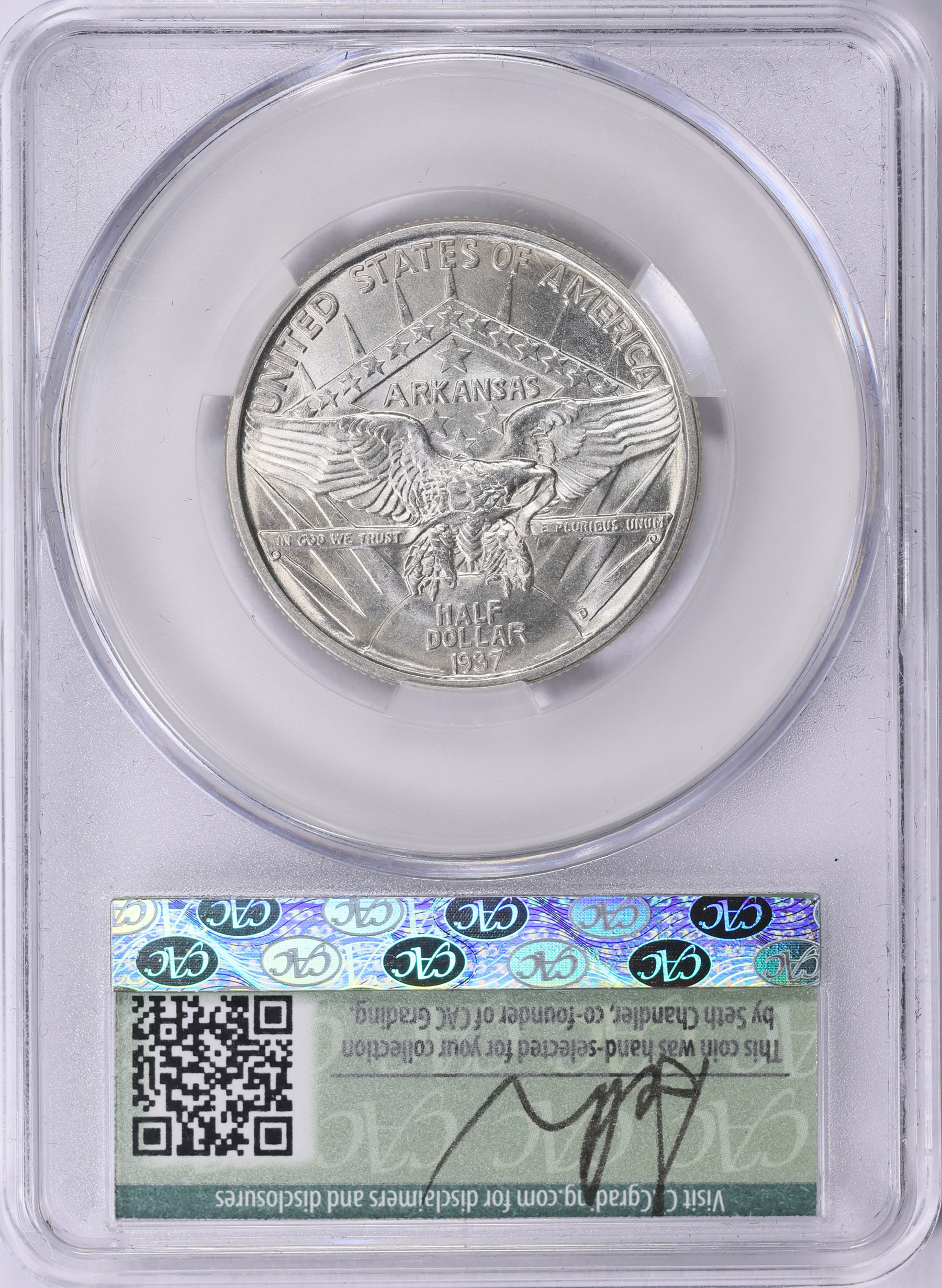 1937-D Arkansas Centennial Half Dollar CACG MS-64 (WitterBrick