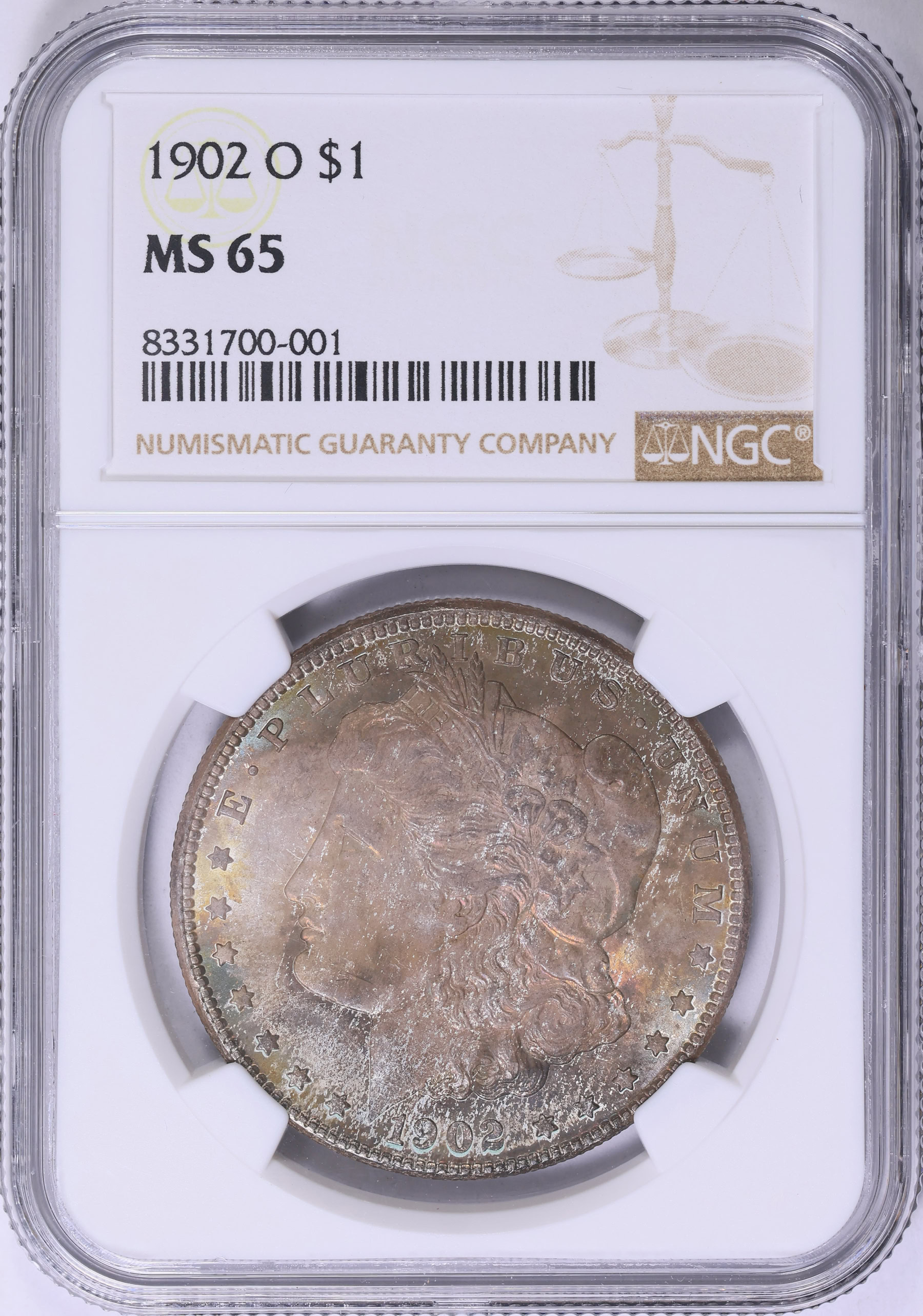 1902-O Morgan Silver Dollar NGC MS-65 (Toned) (Item 2016389