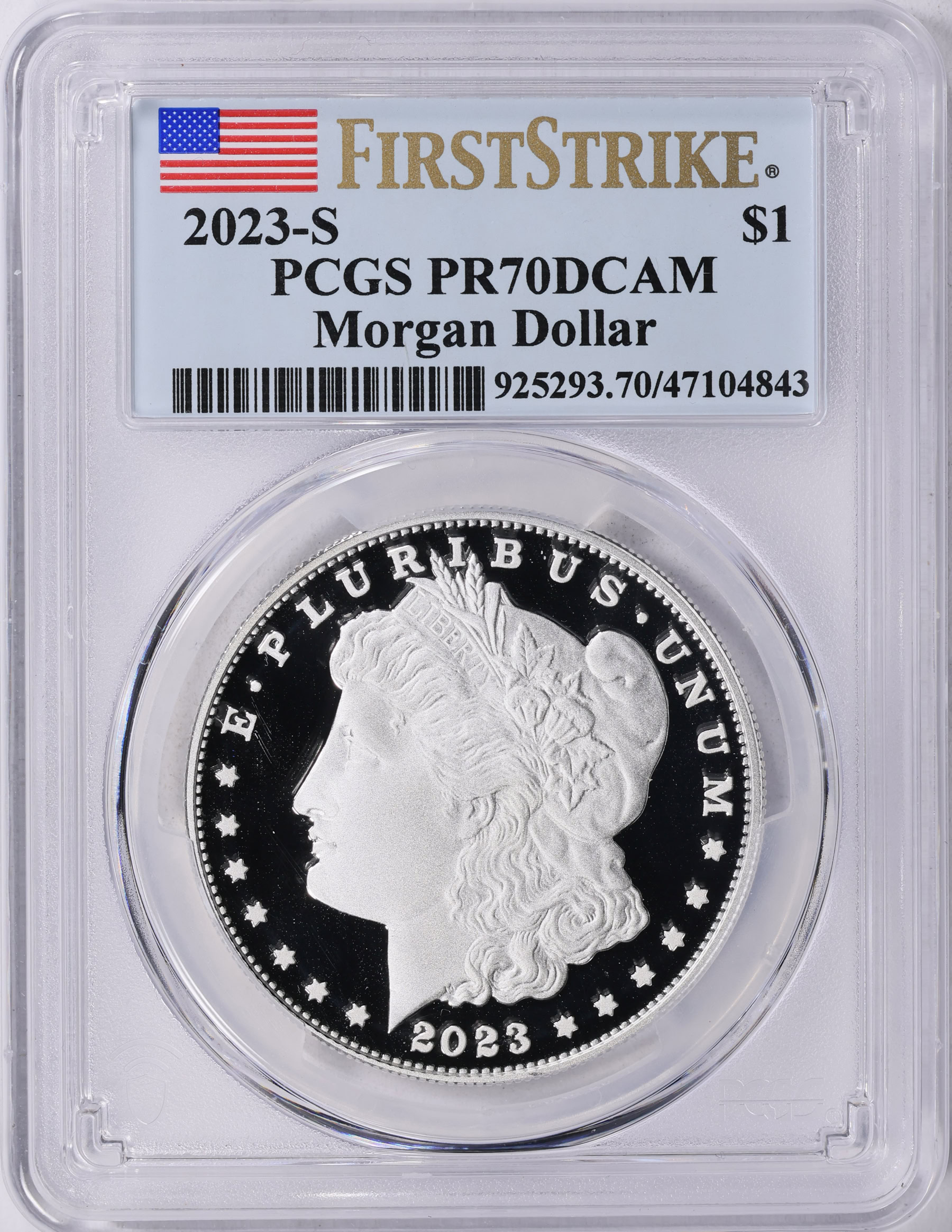 2023 PCGS MS-70 ファーストストライク　ドルフィン銀貨 2023 PCGS MS-70 ファーストストライク ドルフィン銀貨