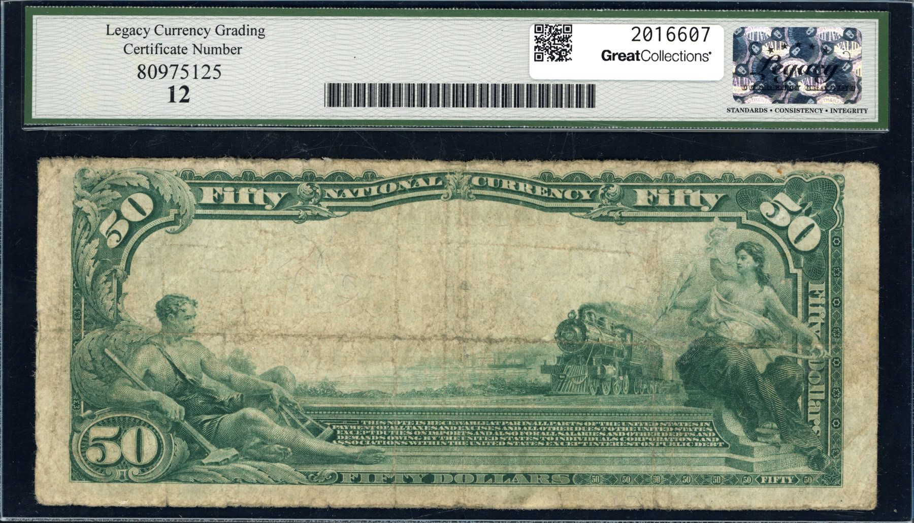 Fr. 682 Reno, Nevada 1902 $50 Plain Back Note The Reno National Bank ...