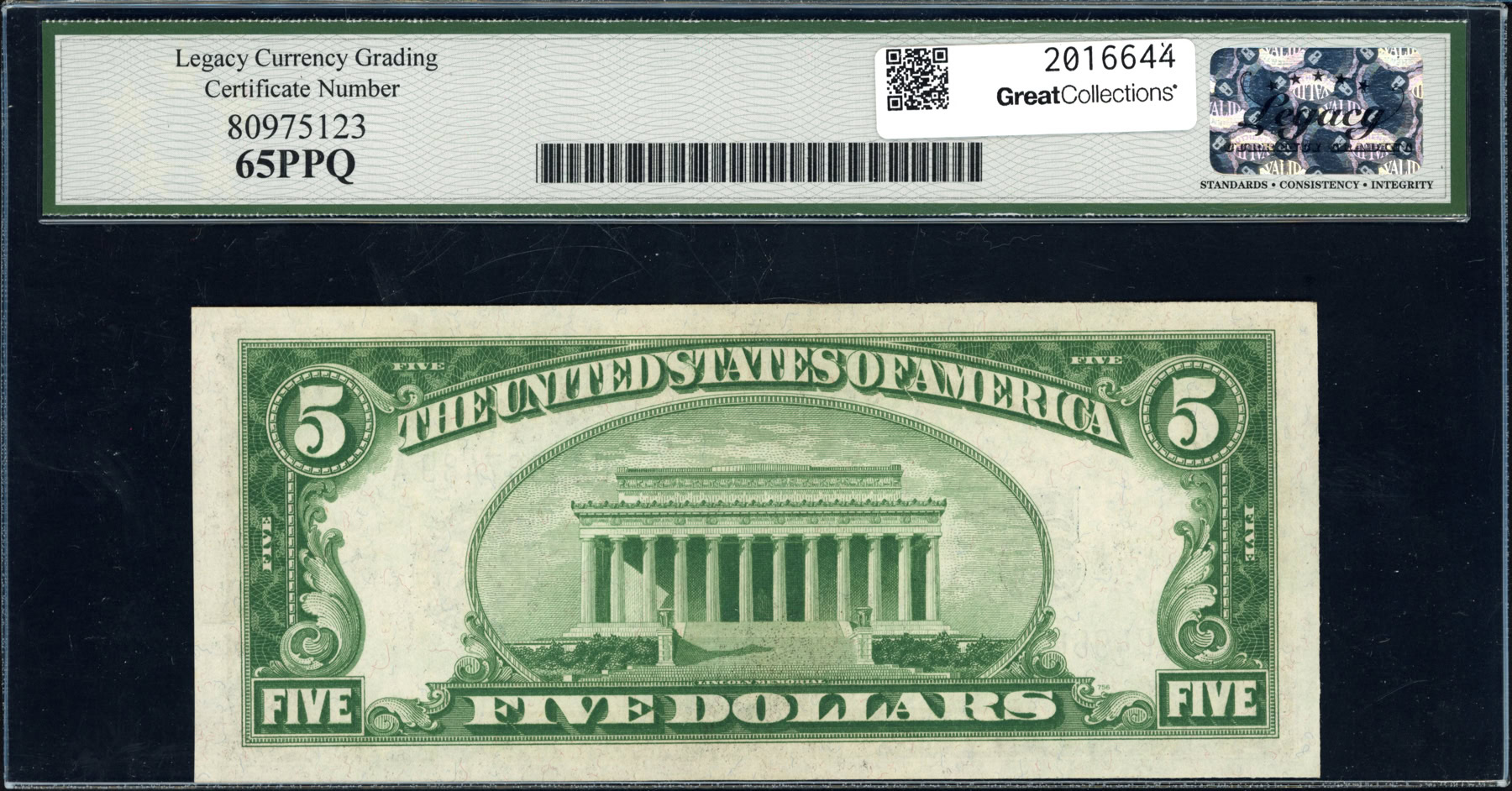 Fr. 1650 (DA Block) 1934 $5 Silver Certificate Note Julian / Morgenthau ...