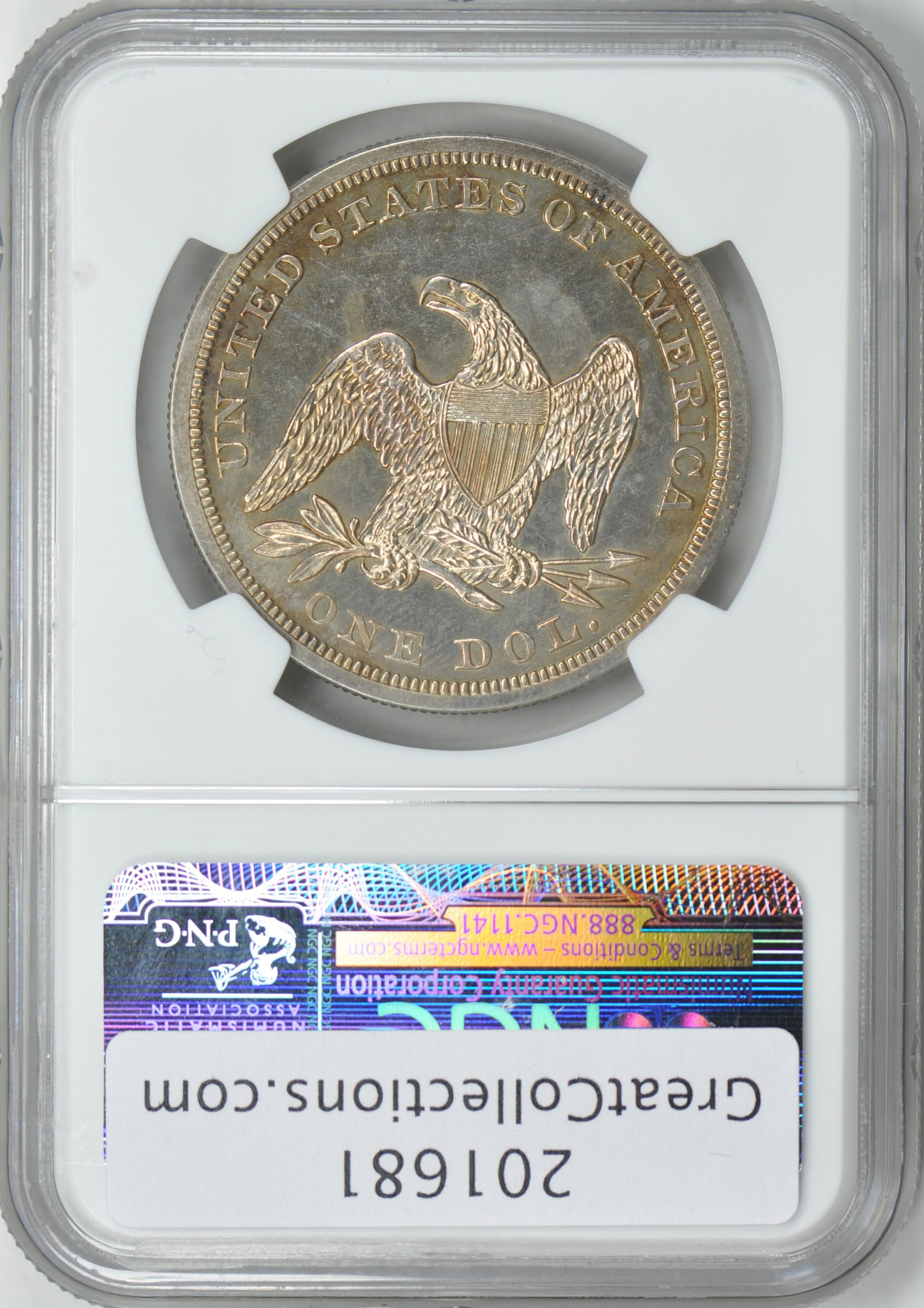 1856 Seated Liberty Silver Dollar NGC Proof-64 (Pittman Collection