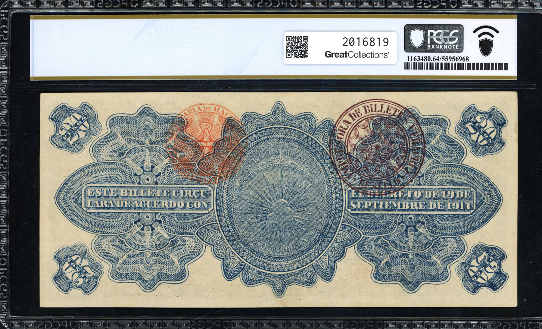 Mexico 1914 20 Pesos Gobierno Provisional de Mexico Veracruz Branch ...