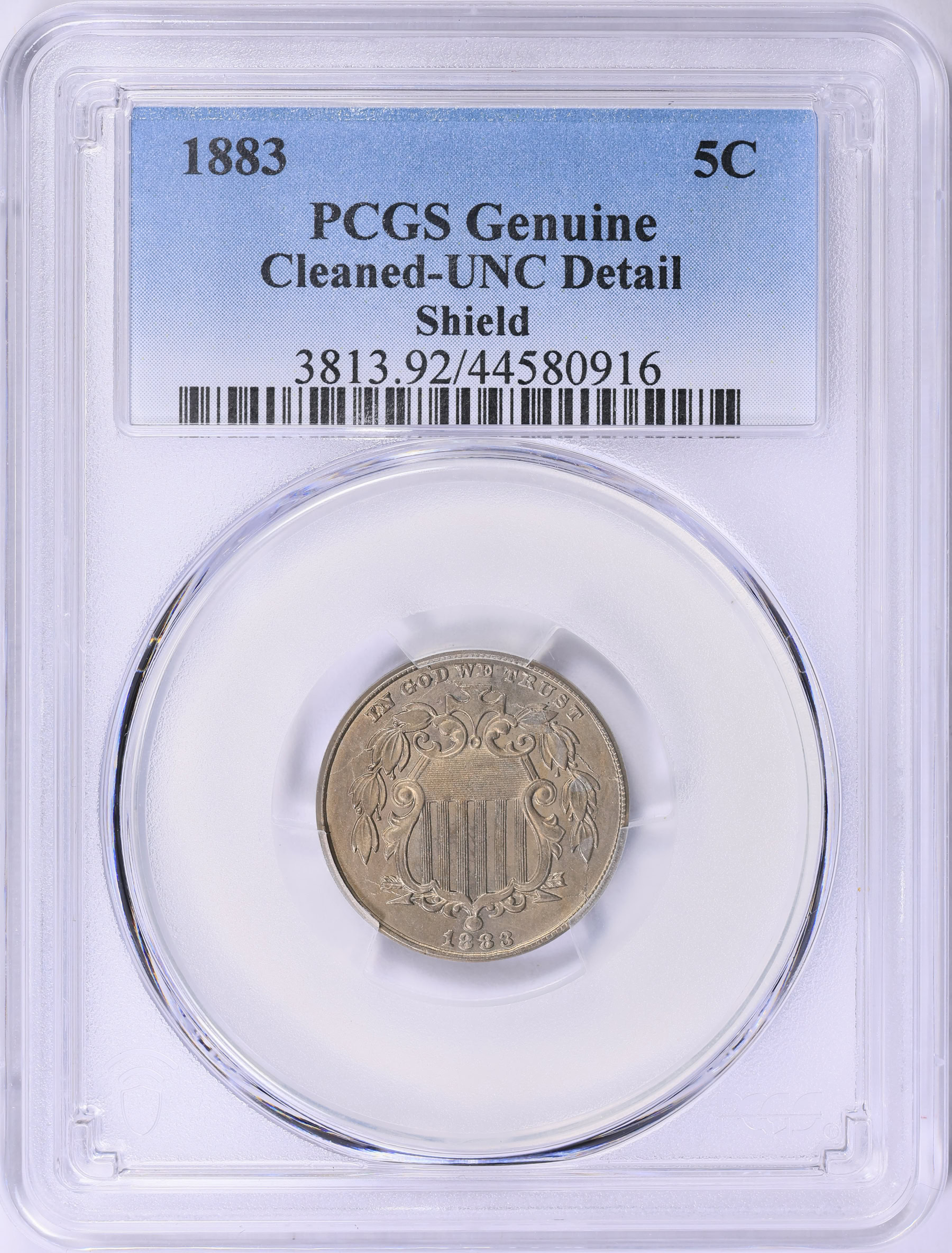 1883 Shield Nickel PCGS Genuine Unc Details (Item 2016854