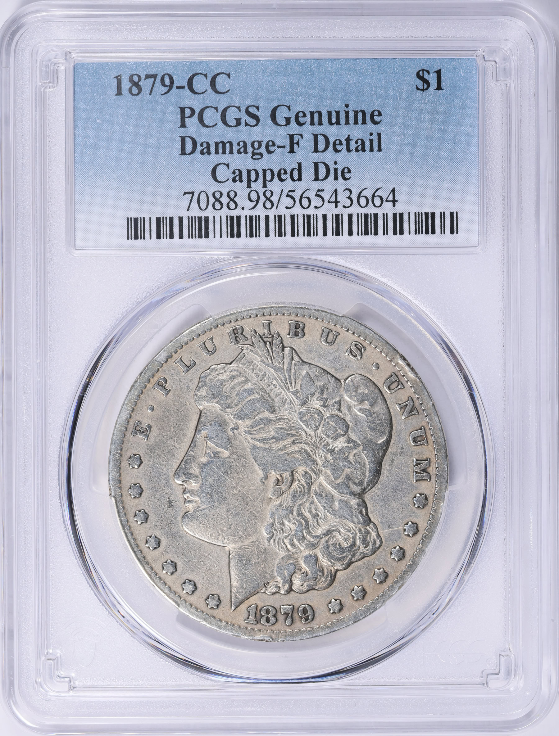 1879-CC Morgan Silver Dollar Capped Die *Top 100* PCGS Genuine