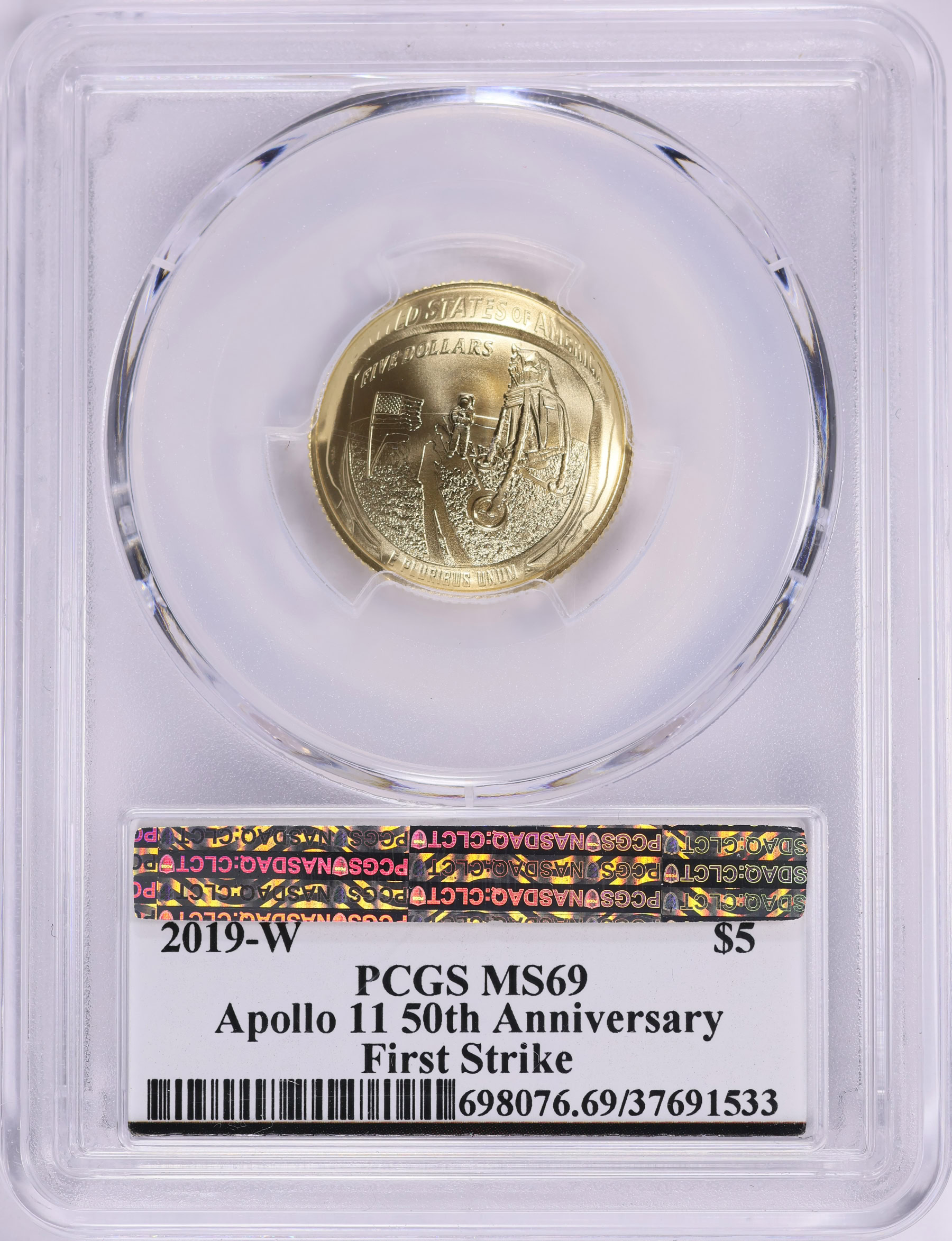 2019-W Apollo 11 50th Anniversary Gold $5 First Strike PCGS MS-69 (The ...