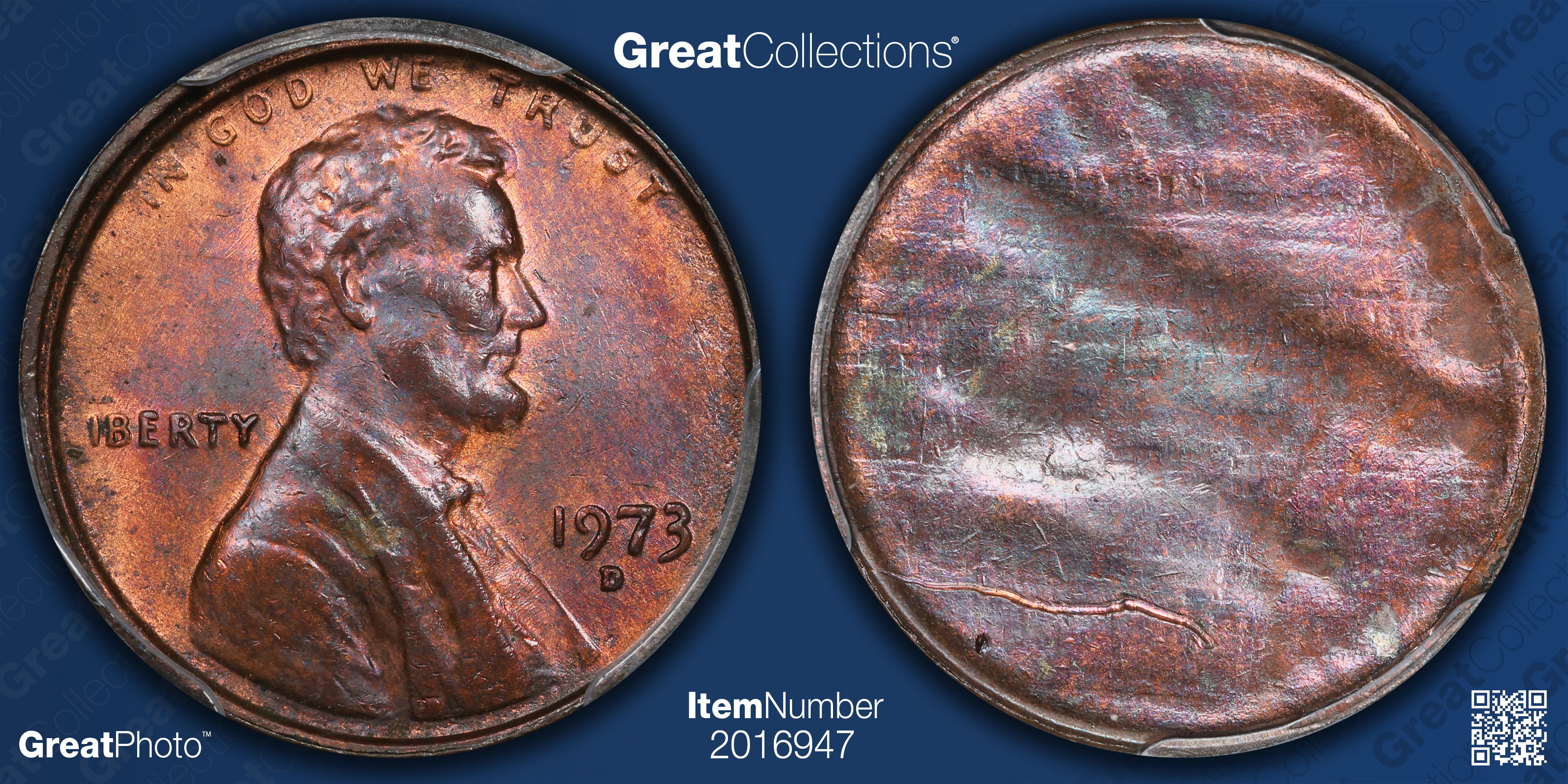 Error Coins 1973-D Lincoln Cent Finned Rim and Uniface Obverse