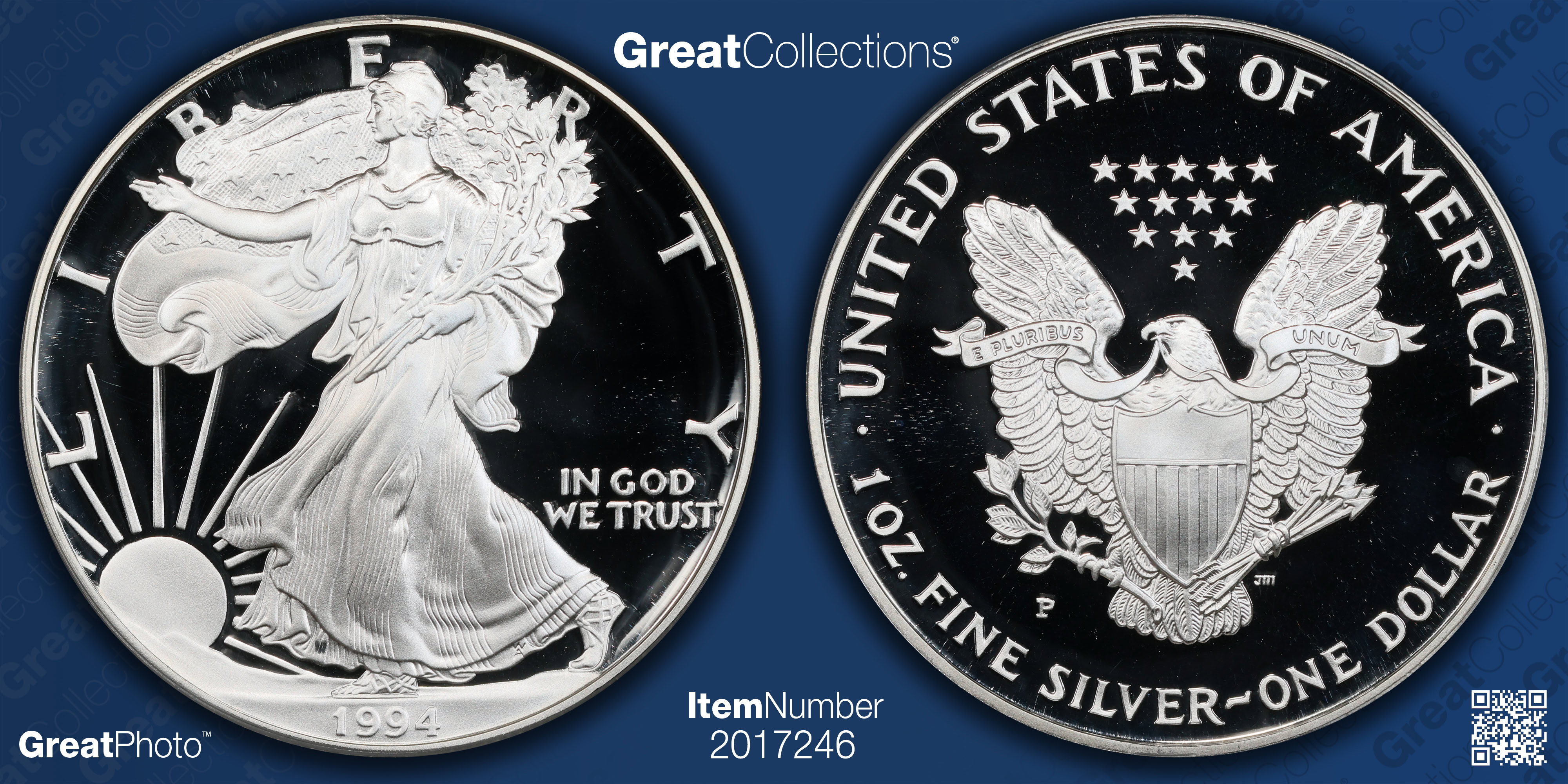 1994-P $1 Silver Eagle PCGS Proof-70 DCAM (Item 2017246