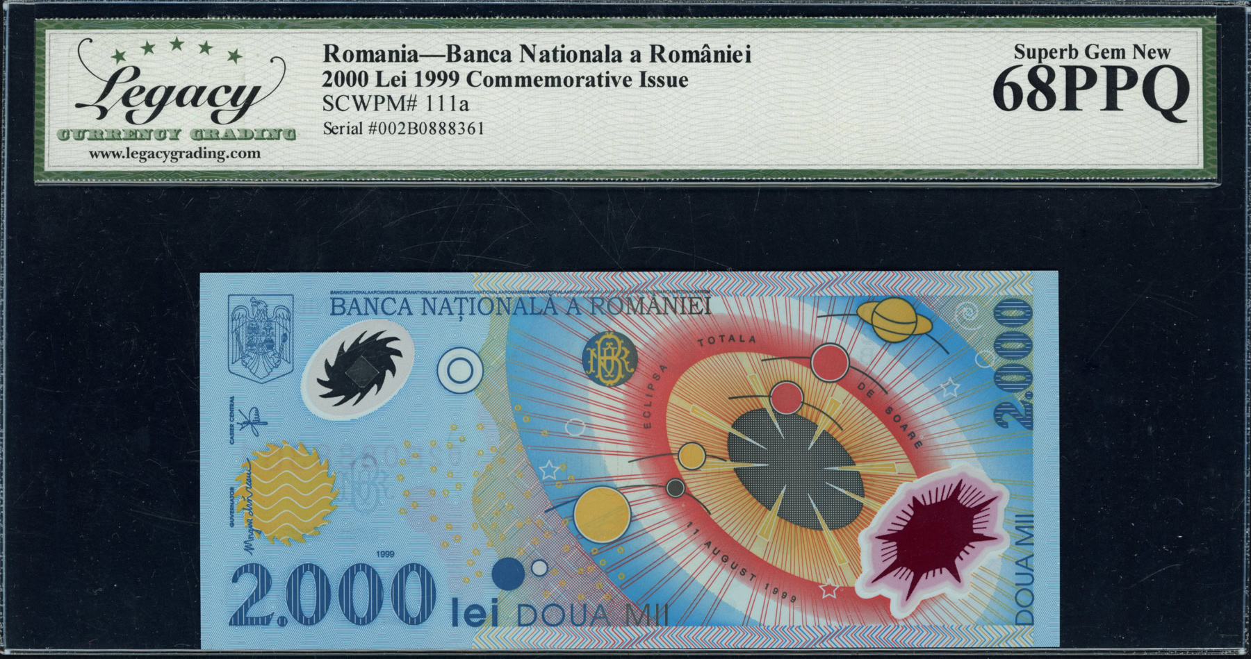 Romania 1999 2,000 Lei Banca Nationala a Romaniei Commemorative Issue ...