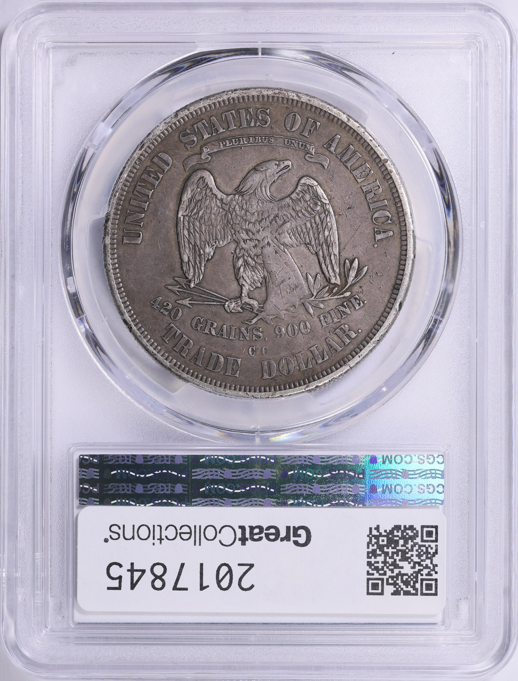 1875-CC Trade Silver Dollar PCGS Genuine XF Details (Item 2017845