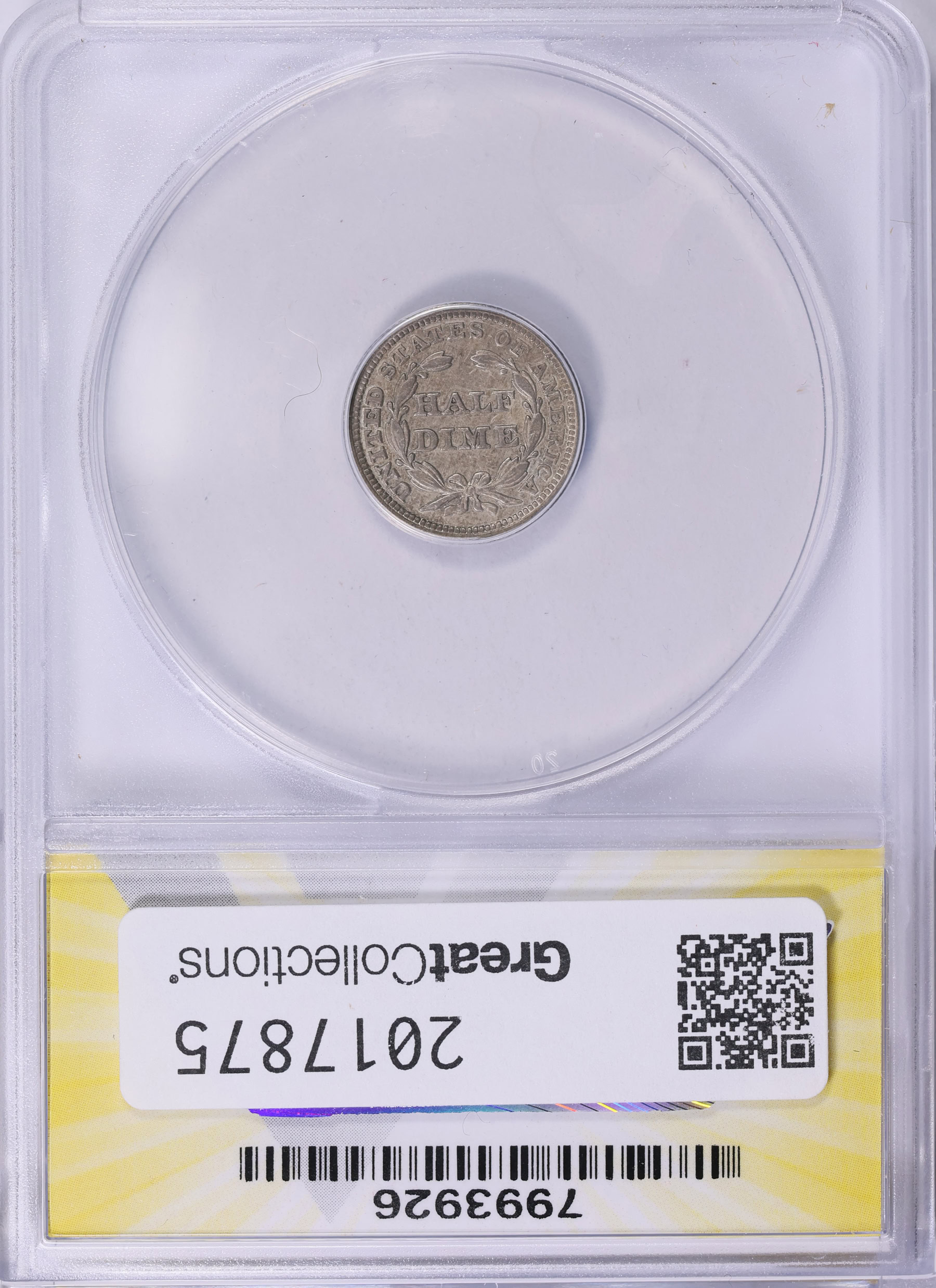 1853 Seated Liberty Half Dime Arrows ANACS VF-35 Details (Item