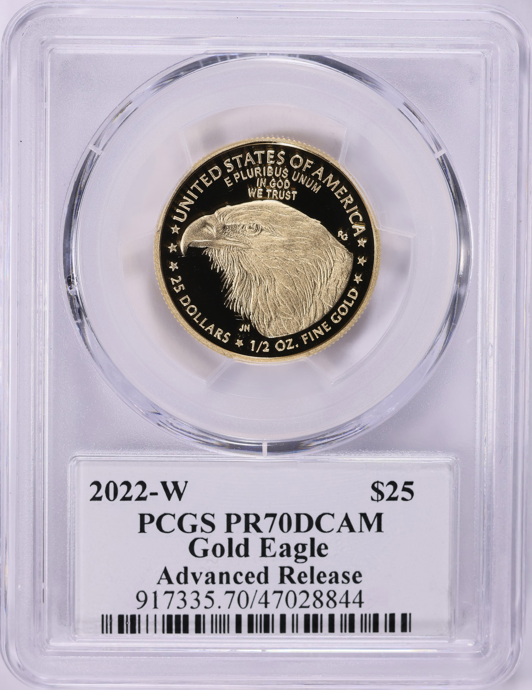 2022-W $25 Half-Ounce Gold American Eagle Advanced Release PCGS