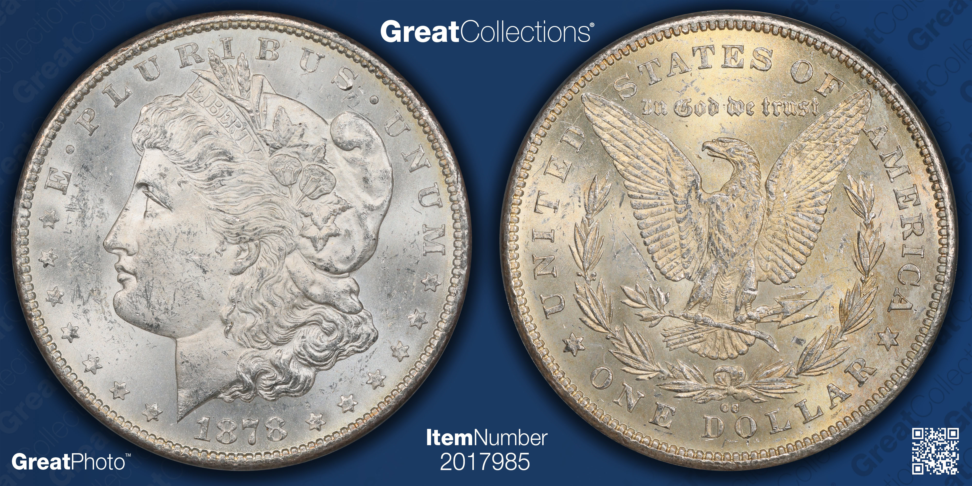 1878-CC Morgan Silver Dollar NGC MS-62 (EDC Red Core) (Item