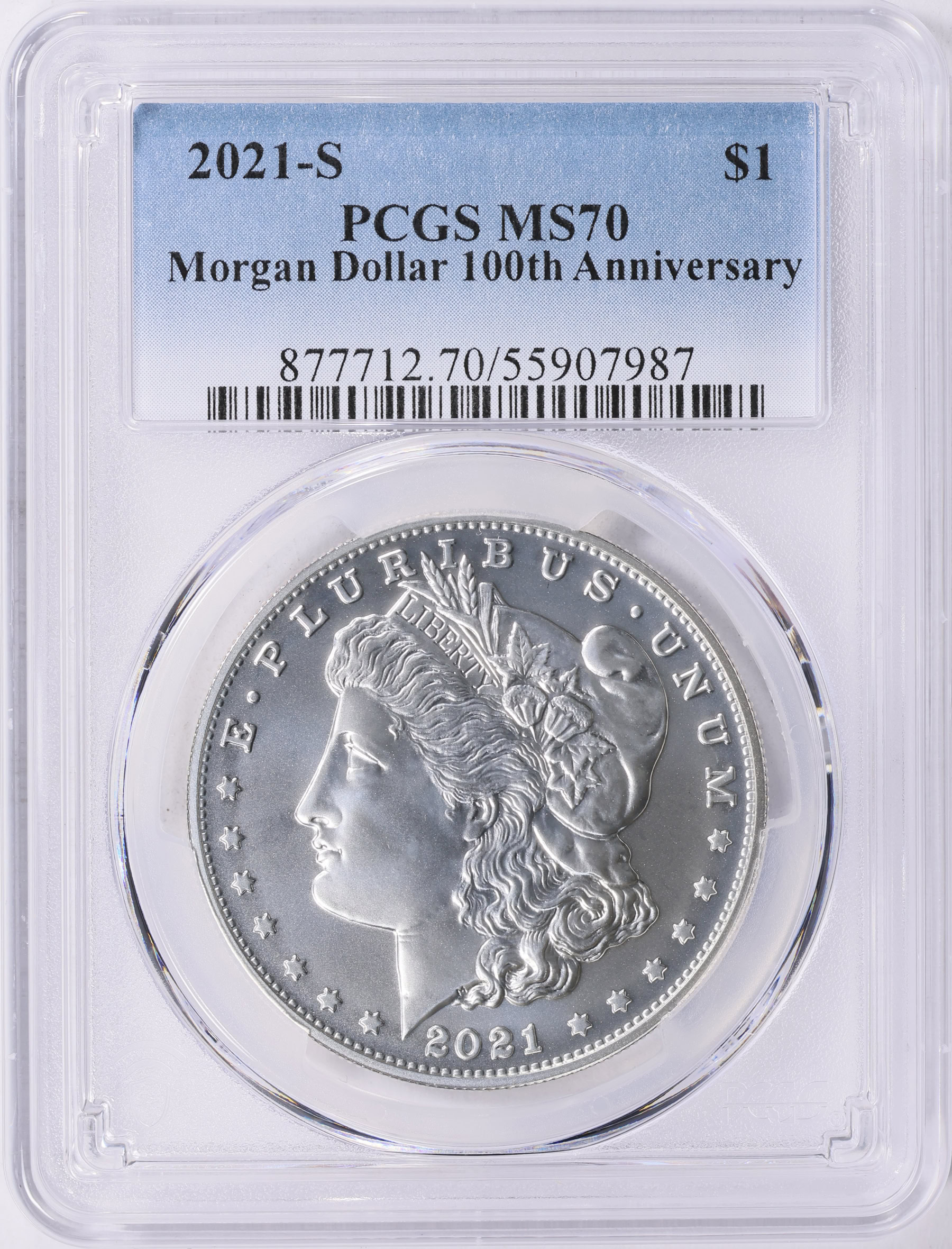 2021-S Morgan Silver Dollar S Privy 100th Anniversary PCGS MS-70 (Item ...