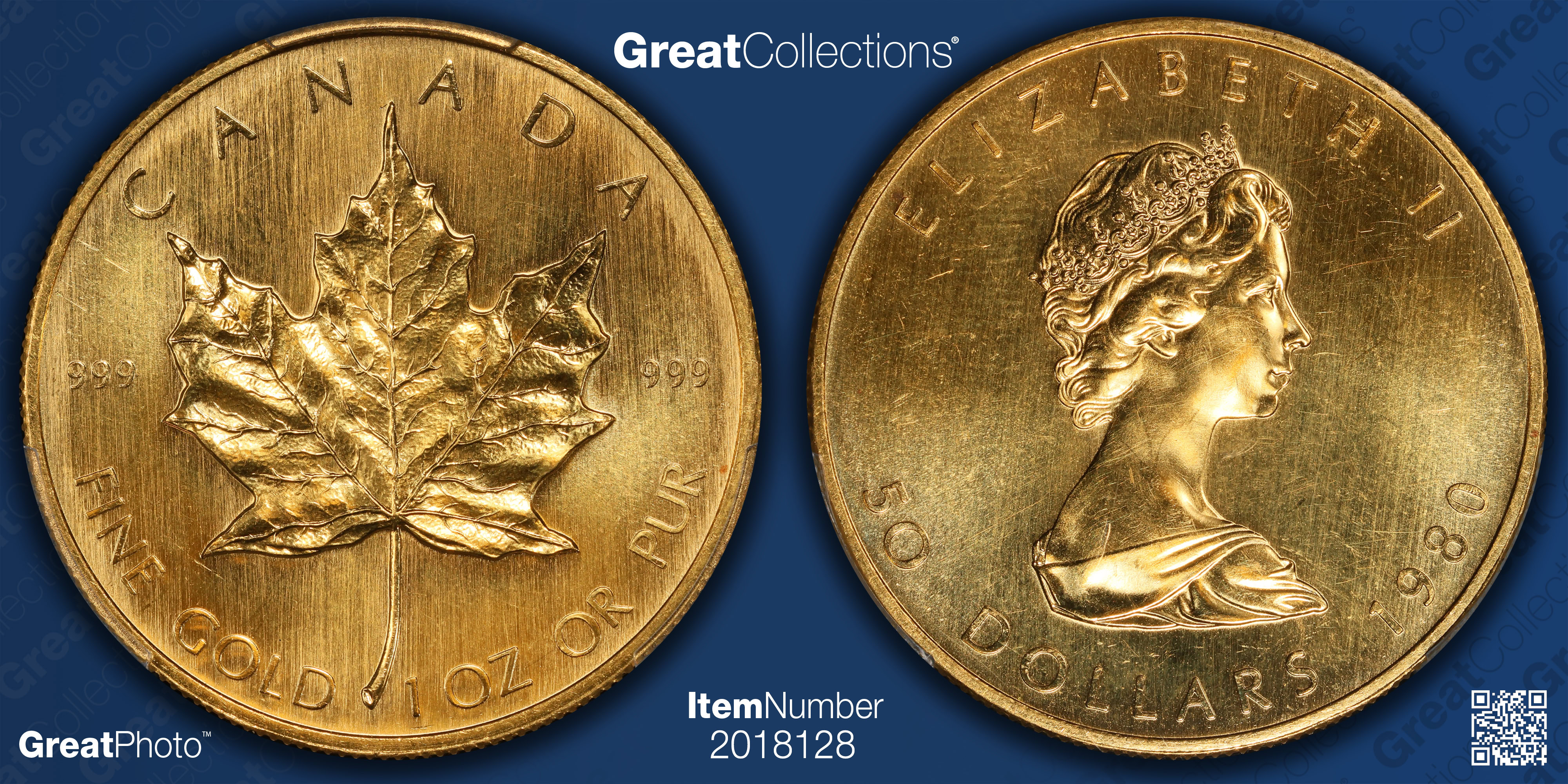 Canada 1980 Gold $50 Maple Leaf KM-125.1 PCGS MS-65 (AGW = 0.9999
