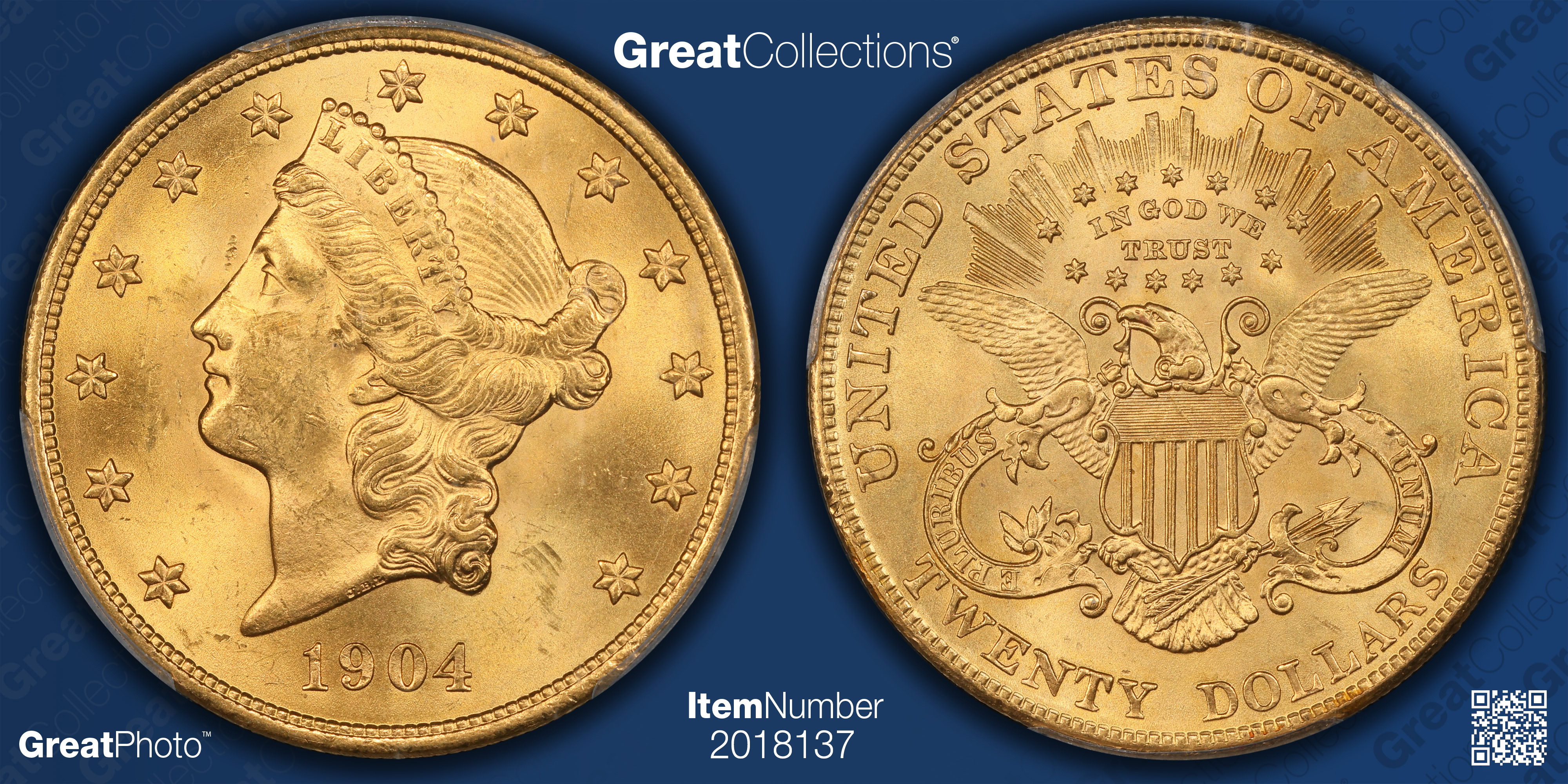 1904 Liberty Gold Double Eagle PCGS MS-62+ (Item 2018137