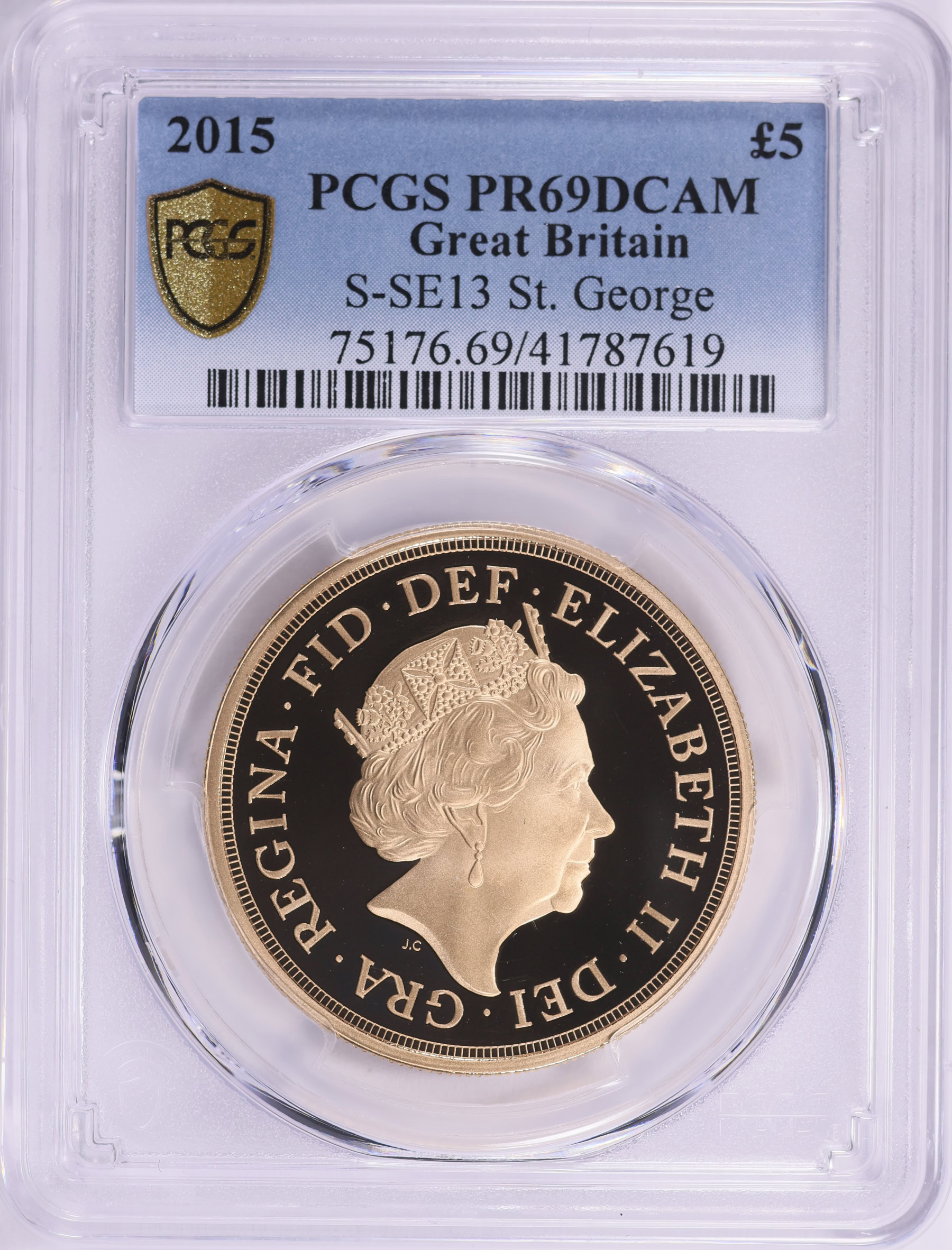 Great Britain 2015 Gold £5 St. George Jody Clark Portrait KM-1367