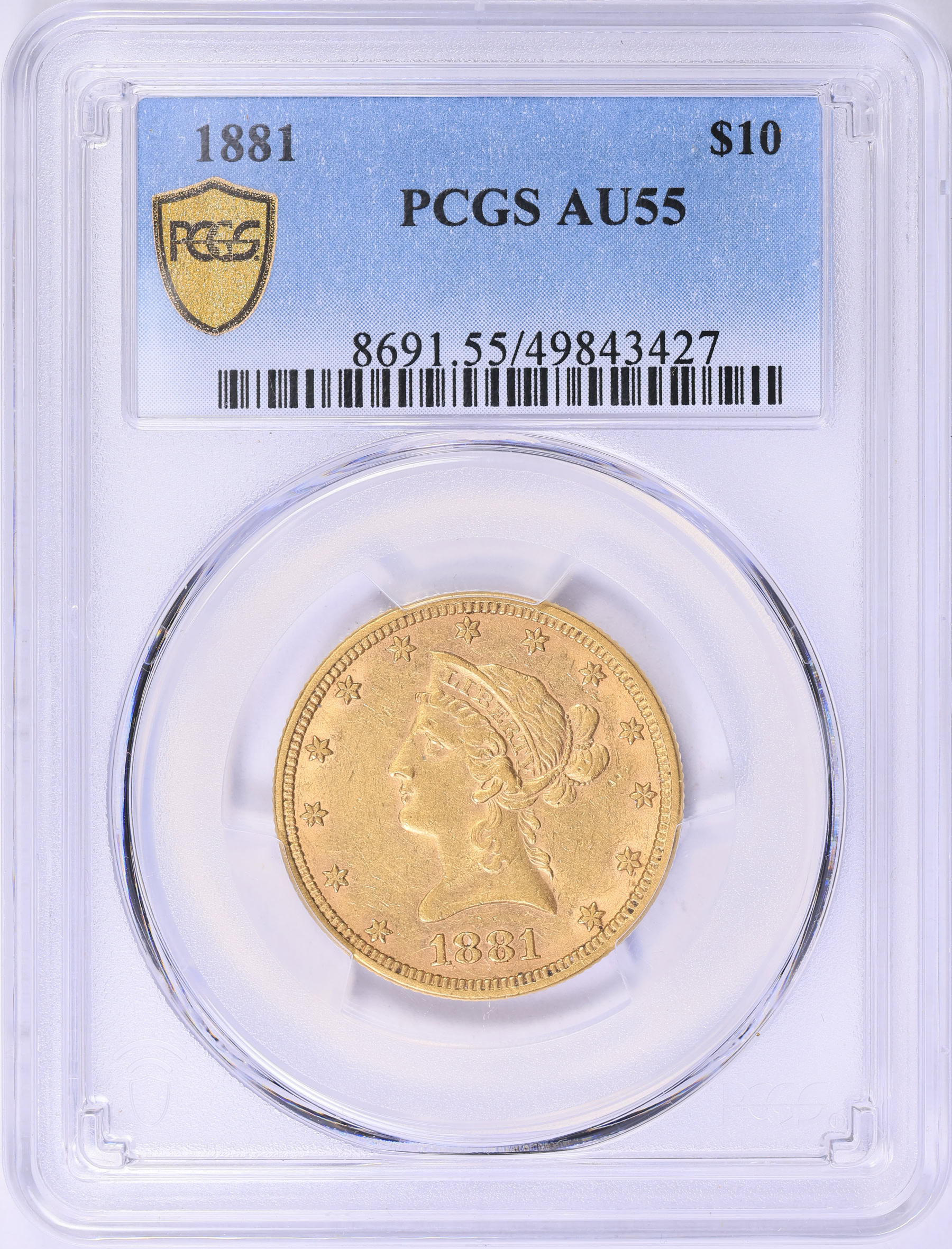 1881 Liberty Gold Eagle PCGS AU-55 (Item 2018223