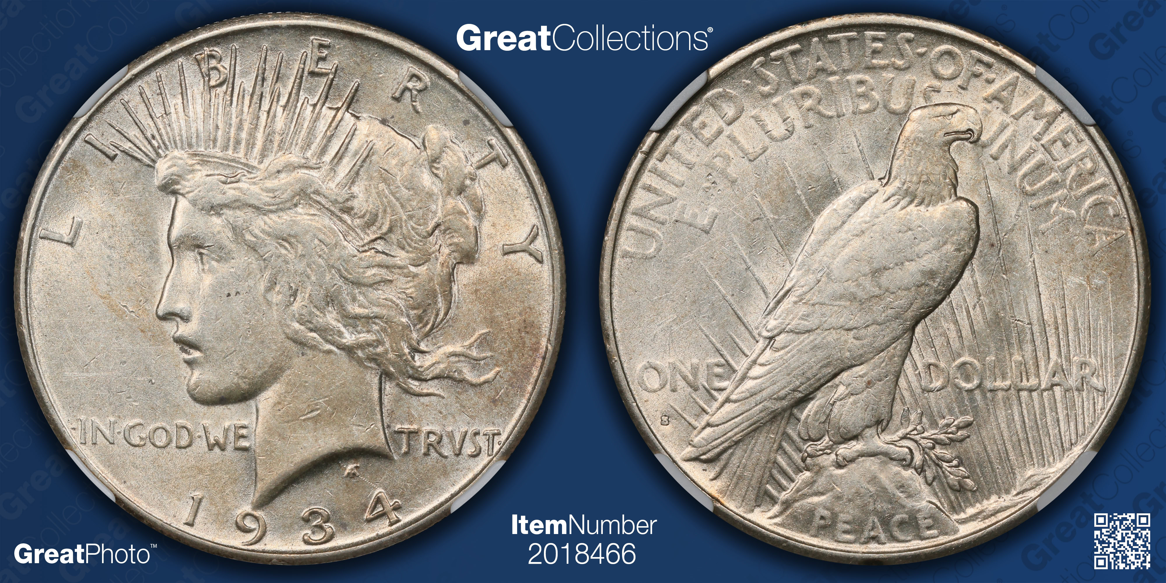 1934-S Peace Silver Dollar NGC AU-50 (Item 2018466