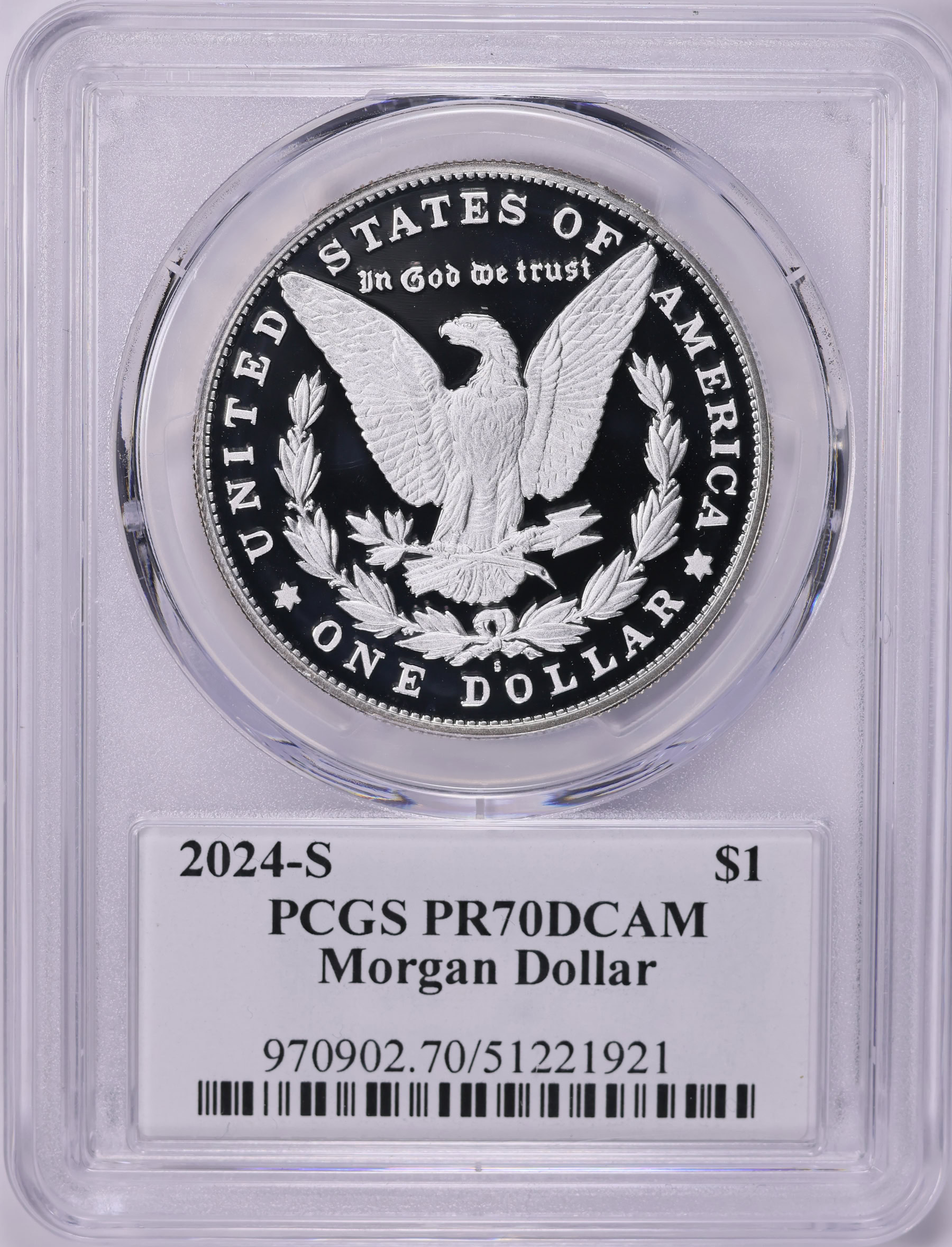 2024-S Morgan Silver Dollar PCGS Proof-70 DCAM (Ultra Breaks Label