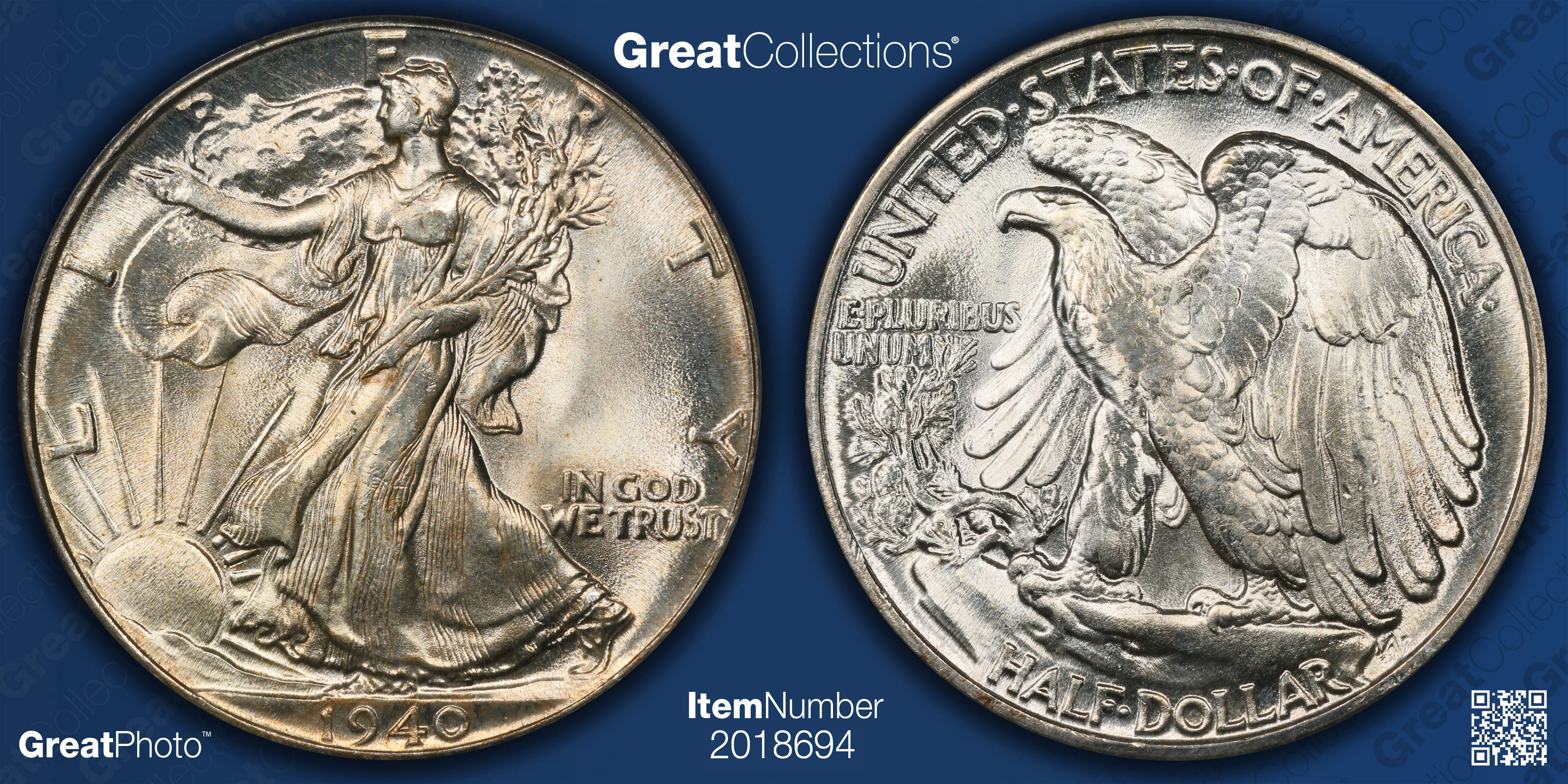 1940 Walking Liberty Half Dollar PCGS MS-64 (CAC Green) OGH (2nd