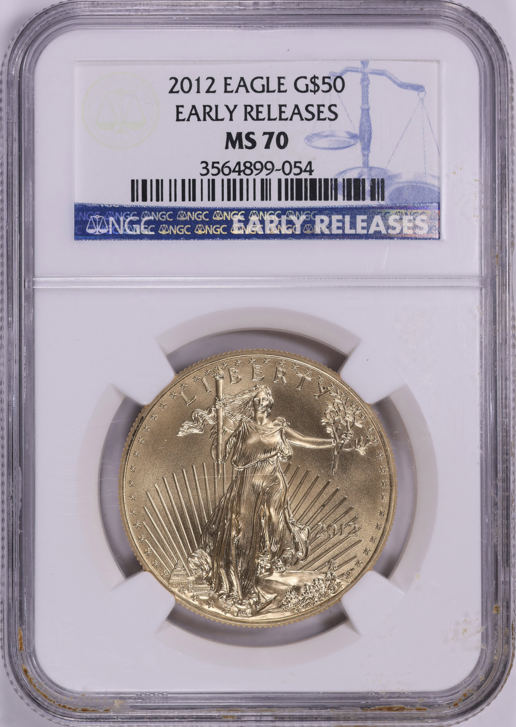 2012 $50 One-Ounce Gold American Eagle Early Releases NGC MS-70