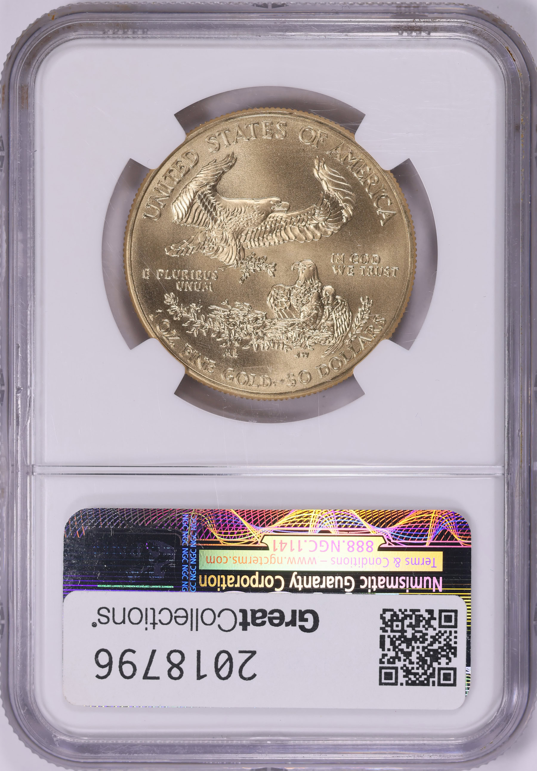 2012 $50 One-Ounce Gold American Eagle Early Releases NGC MS-70