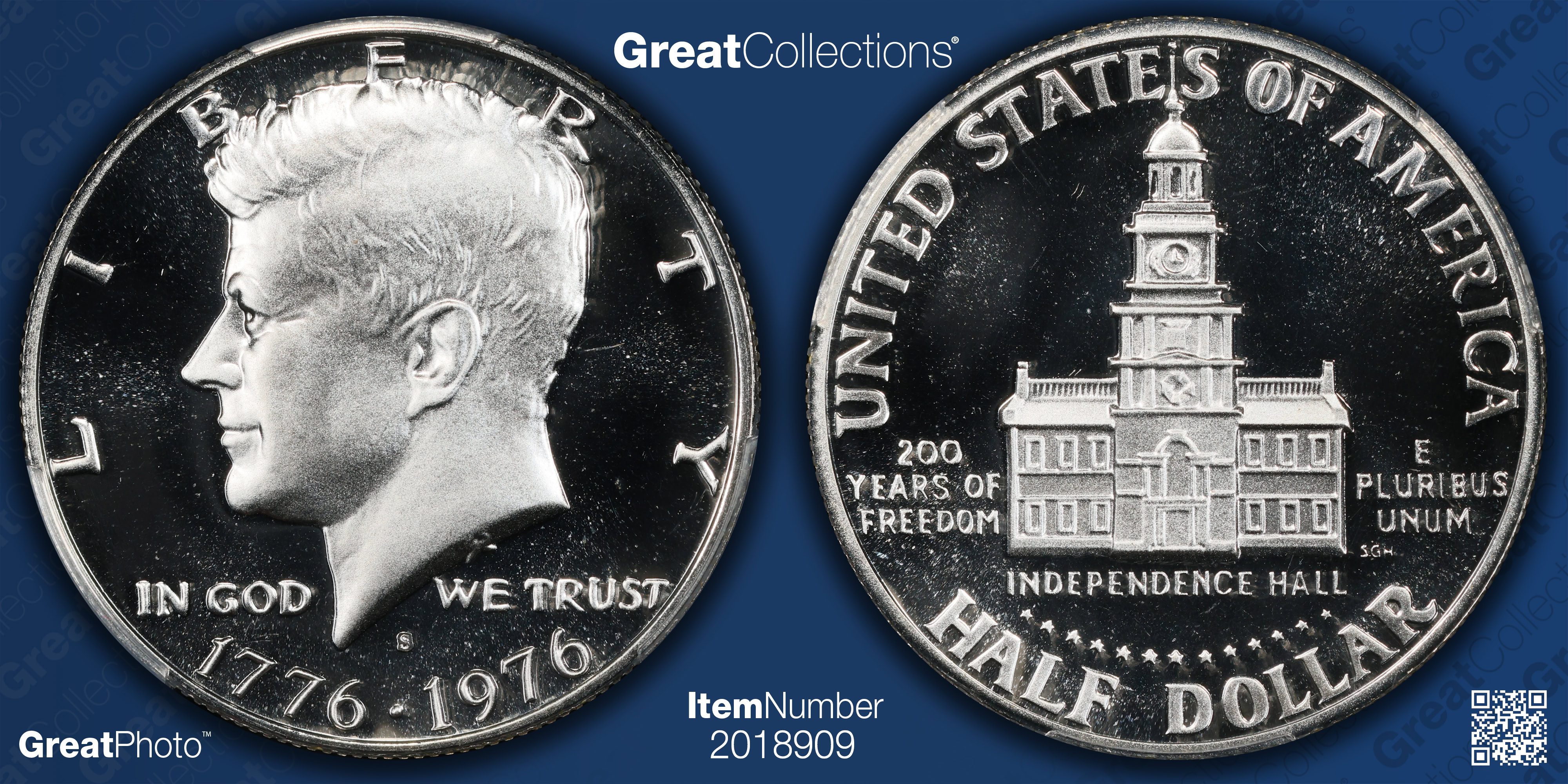 1976-S Kennedy Half Dollar Silver PCGS Proof-70 DCAM (Item 2018909