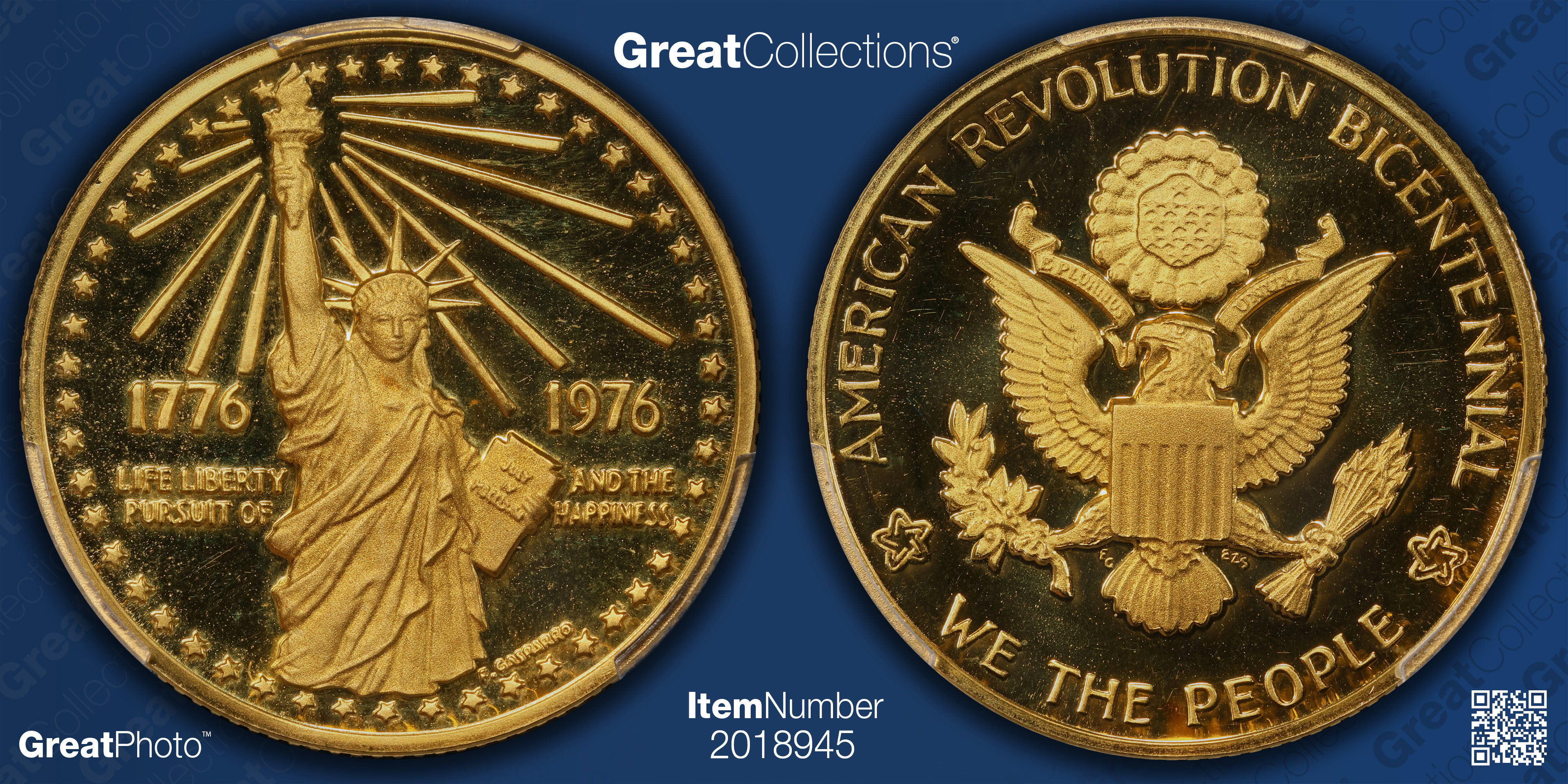 1976 Gold 1/3oz American Revolution Bicentennial U.S. Mint Medal