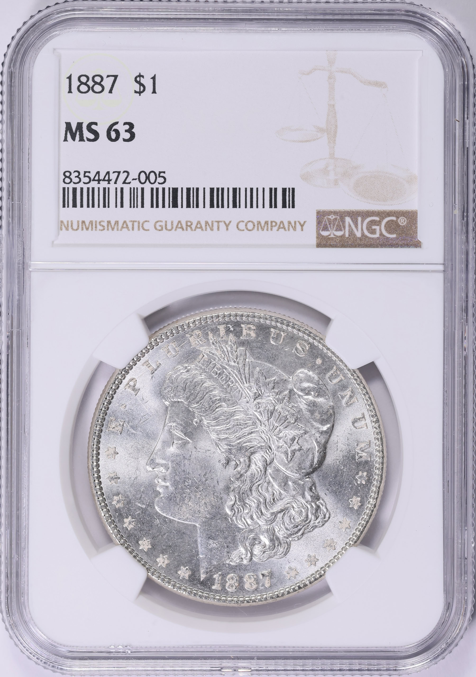 1887 Morgan Silver Dollar NGC MS-63 (Item 2019055