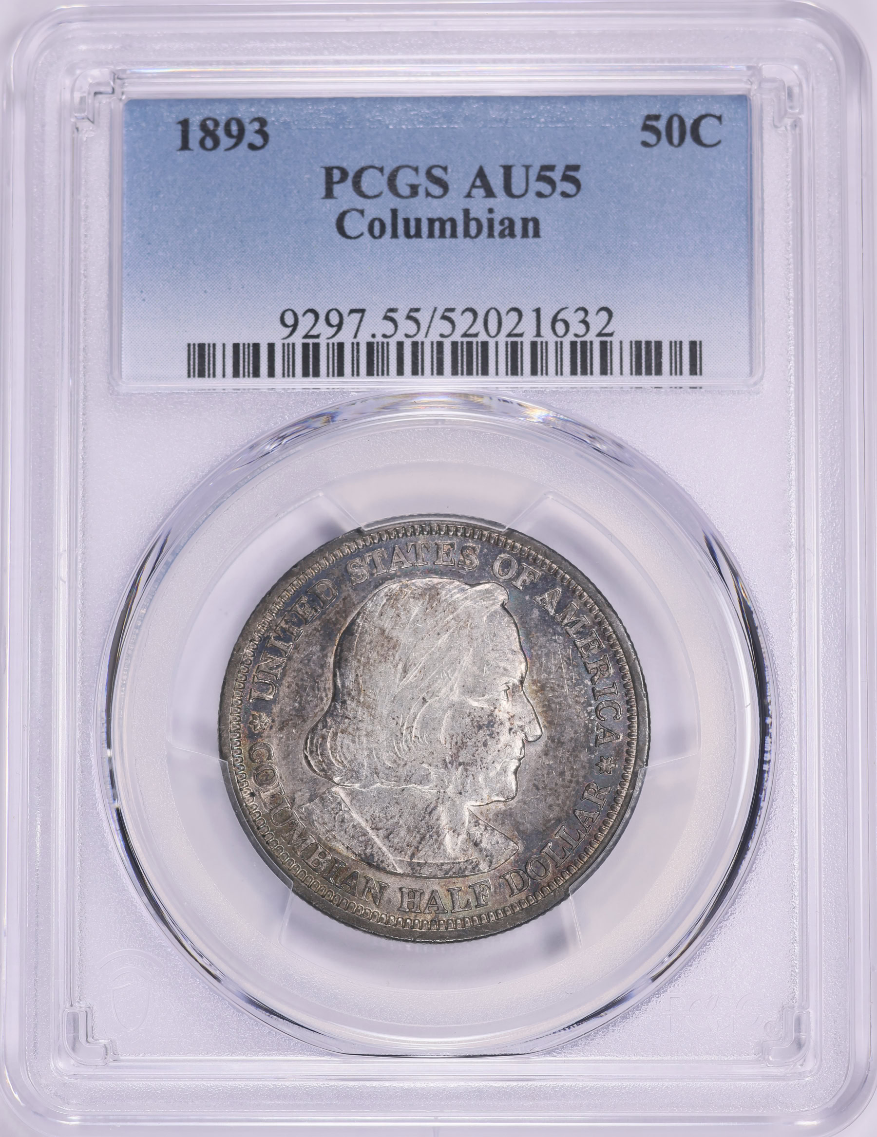 1893 World Columbian Exposition Half Dollar PCGS AU-55 (Toned