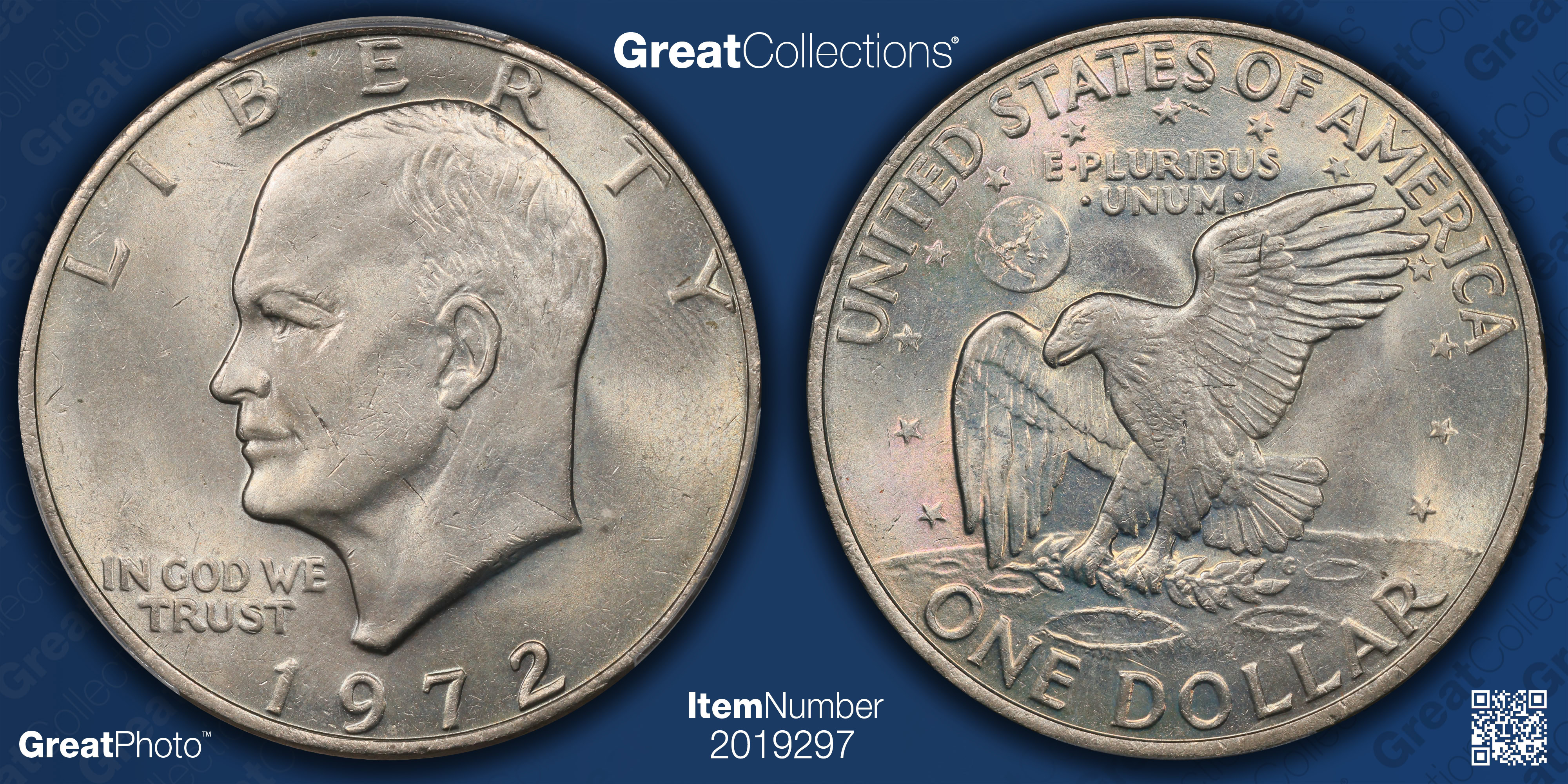 アメリカ 1972年-S アイゼンハワー プルーフ One Dollar 銀貨 1972 S Eisenhower Dollar BU Uncirculated Mint State 40% Silver IKE