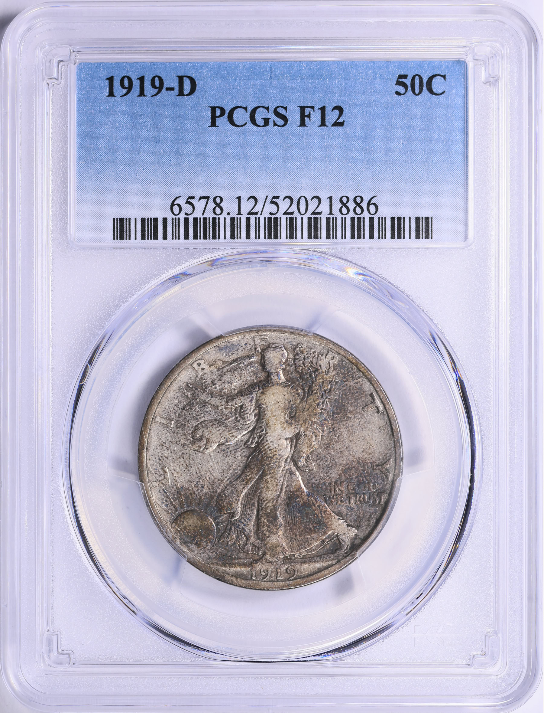 1919-D Walking Liberty Half Dollar PCGS F-12 (Item 2019320
