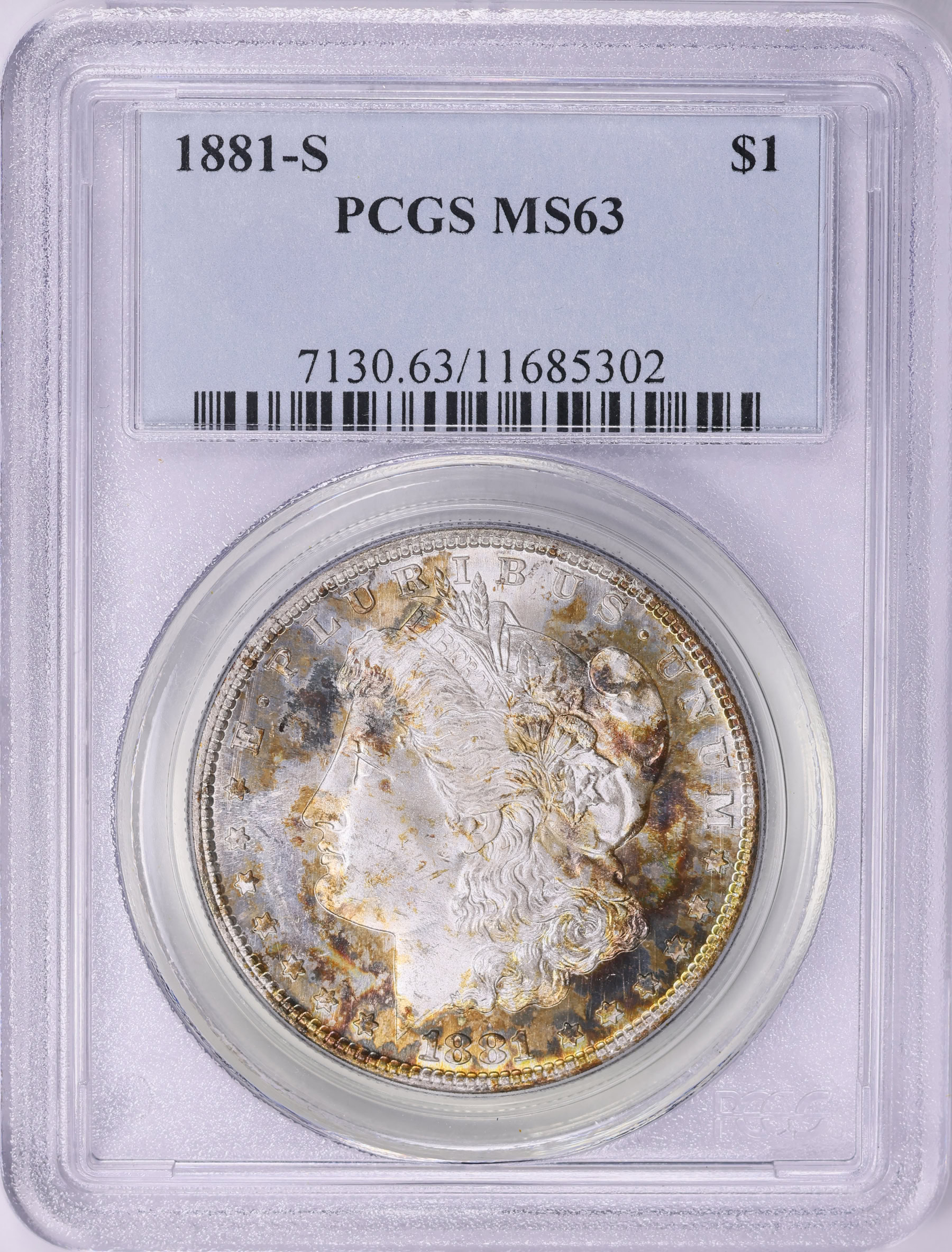 1881-S Morgan Silver Dollar PCGS MS-63 (Toned) (Item 2020304