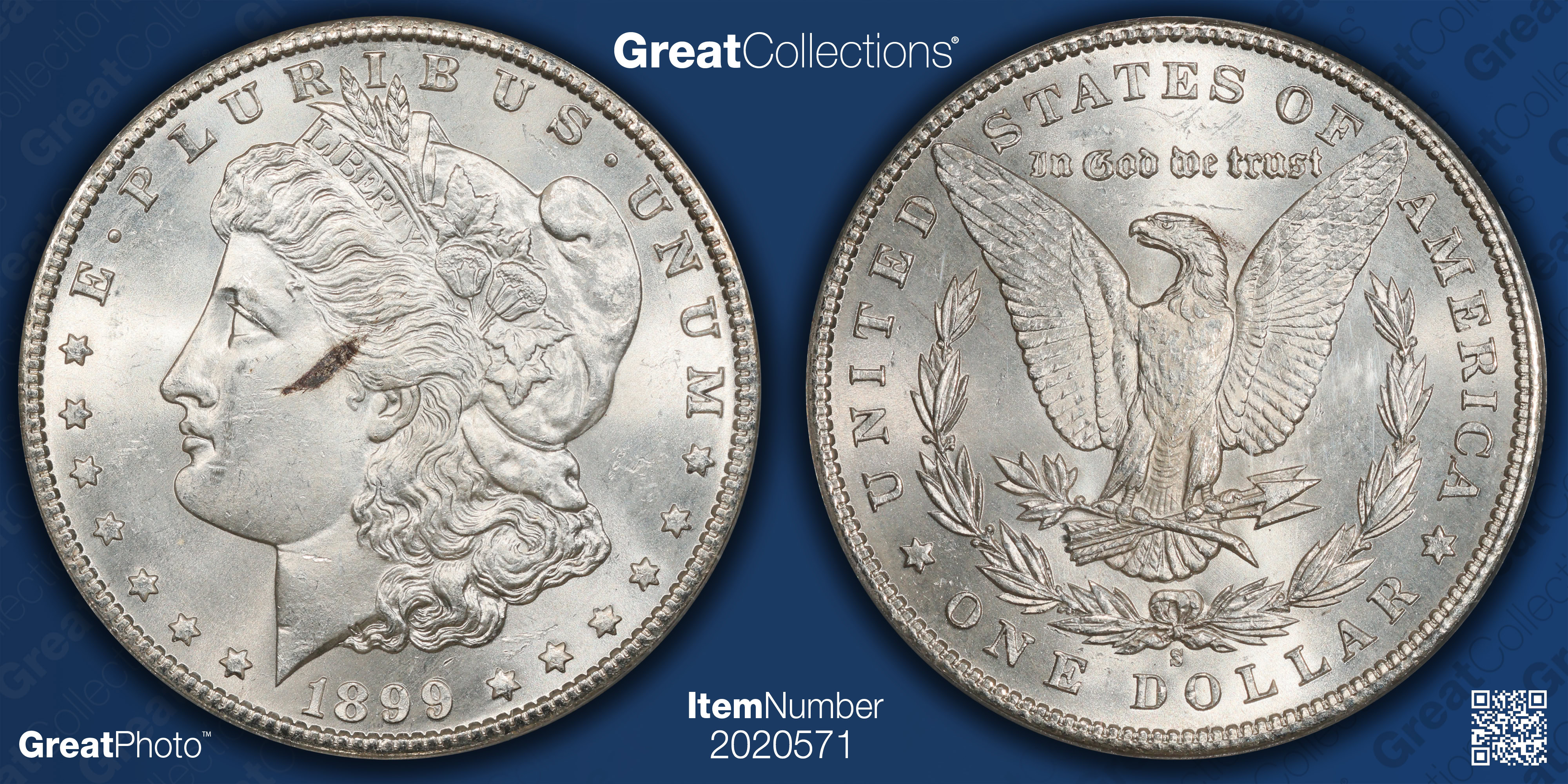 1899-S Morgan Silver Dollar Doubled Date VAM-7 *Top 100* ANACS MS