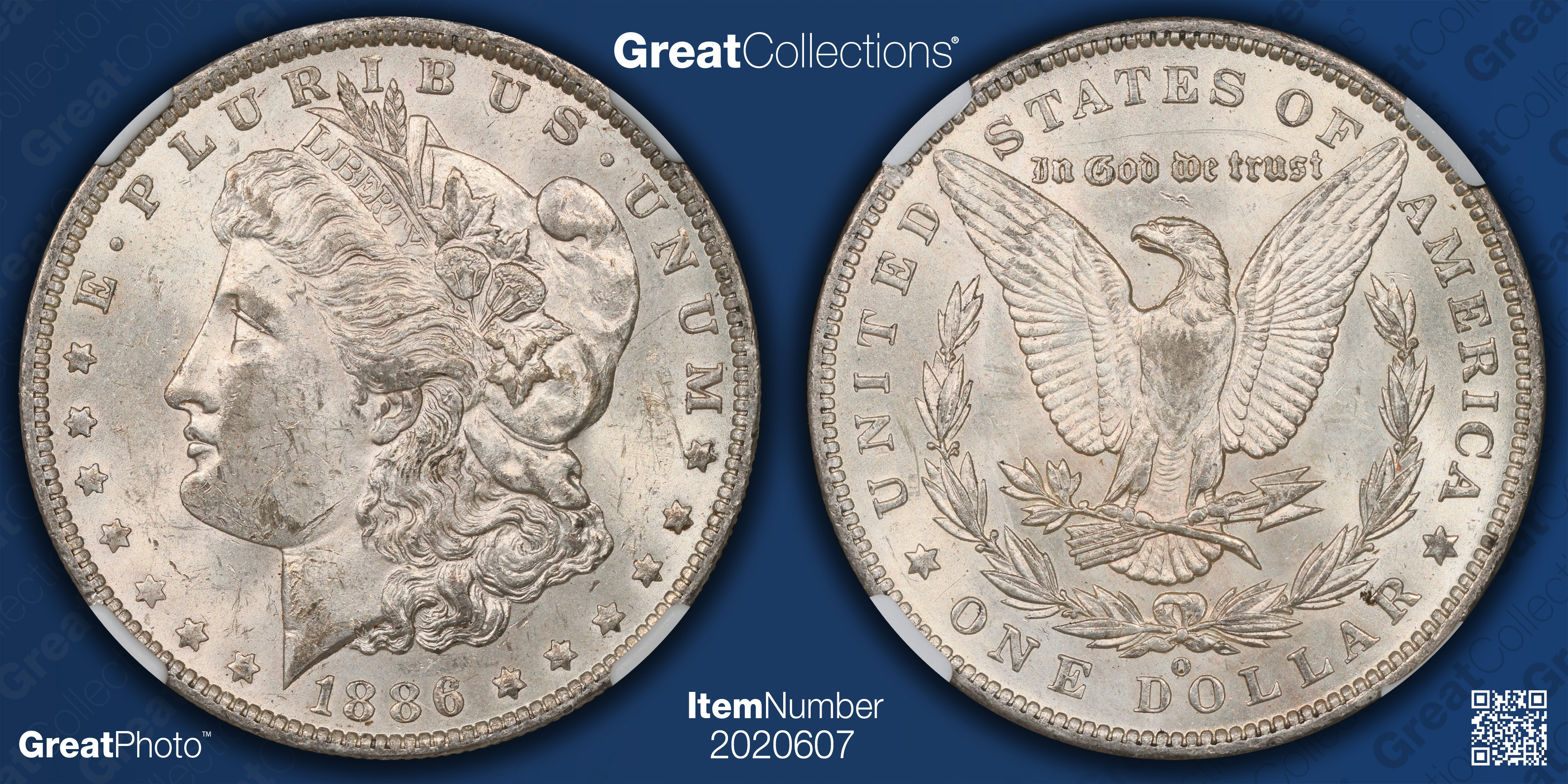 1886-O Morgan Silver Dollar NGC AU-58 (Item 2020607