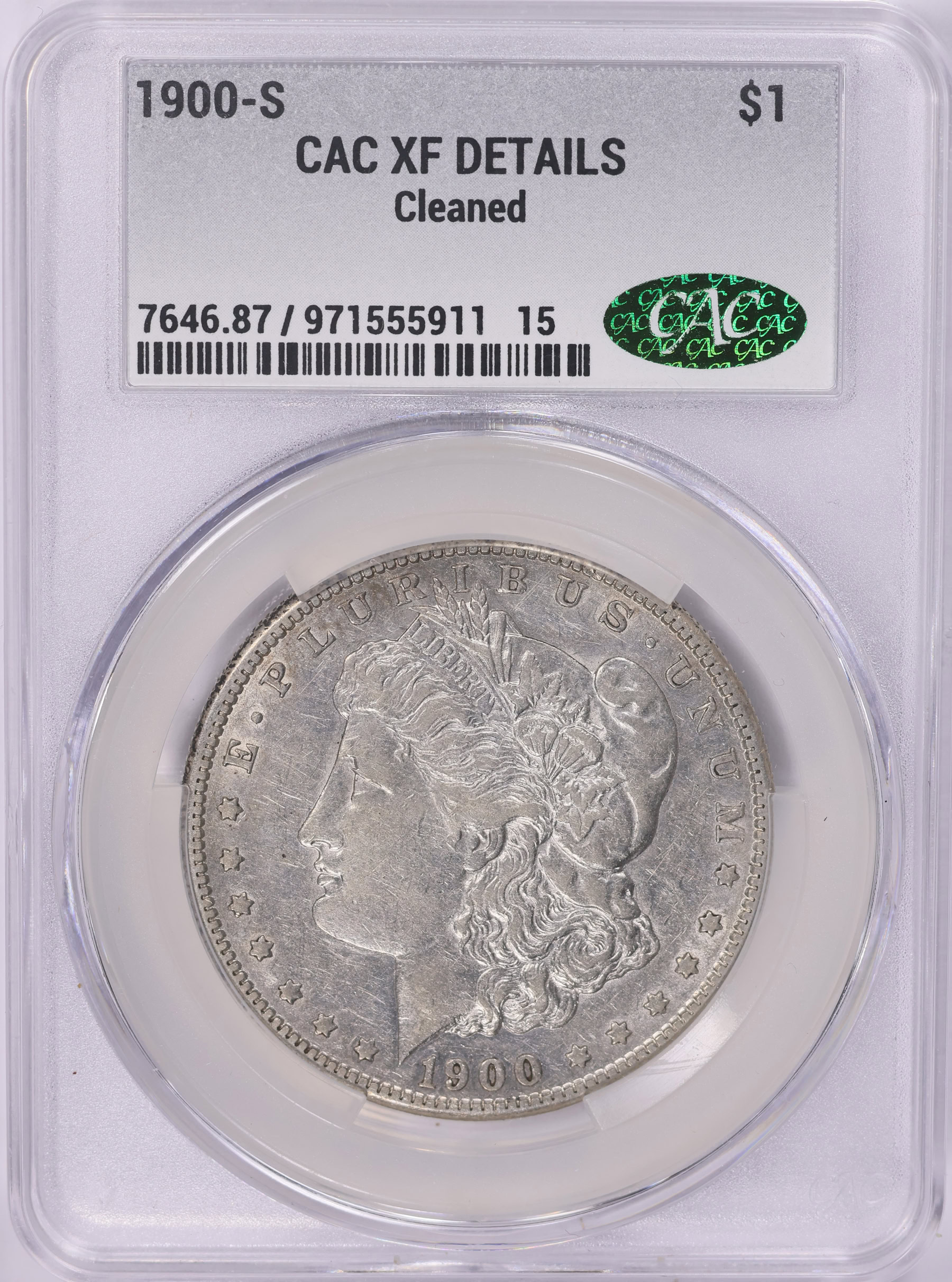 1900-S Morgan Silver Dollar CACG XF Details (Item 2020670