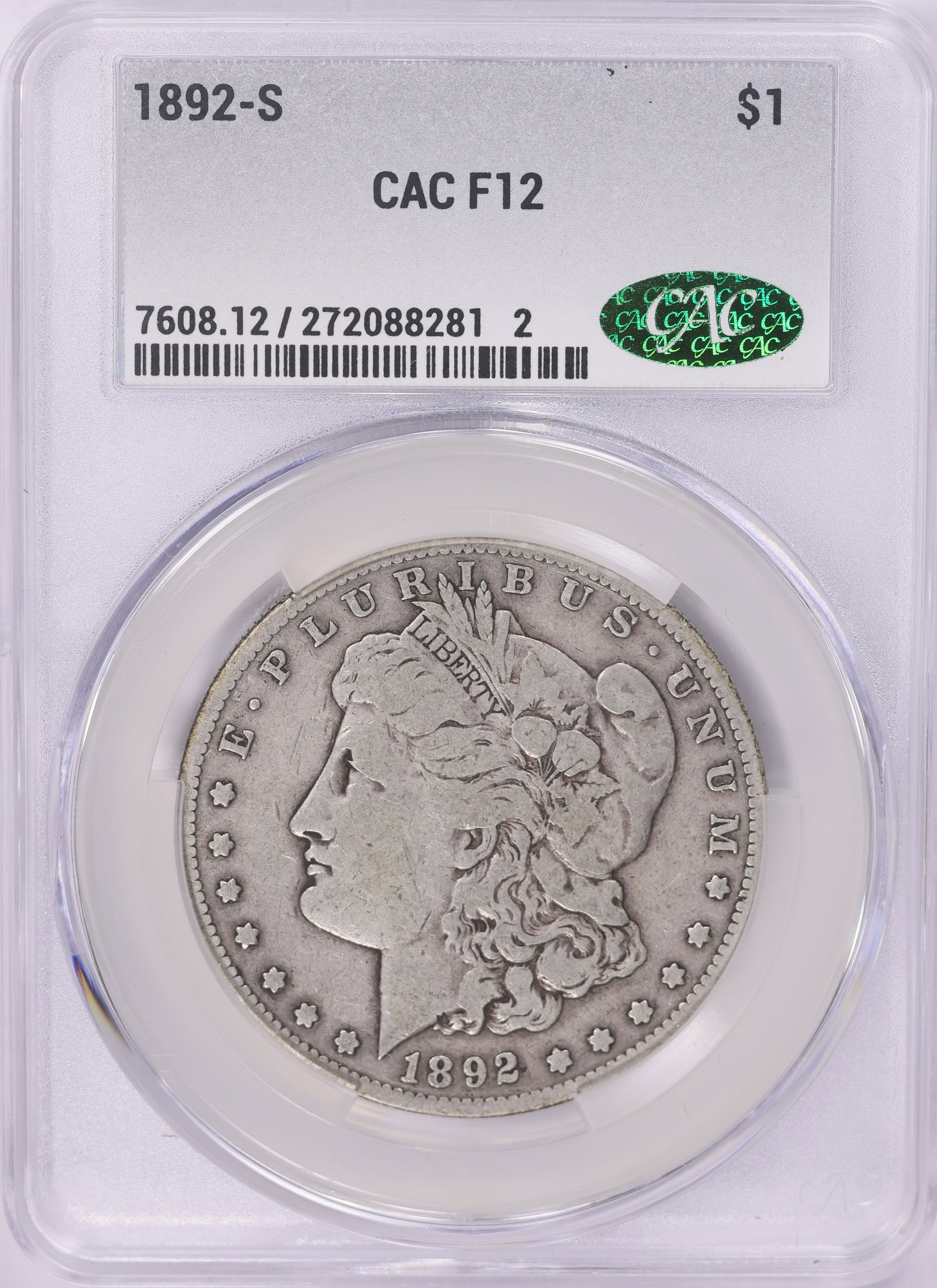 1892-S Morgan Silver Dollar CACG F-12 (Item 2020678
