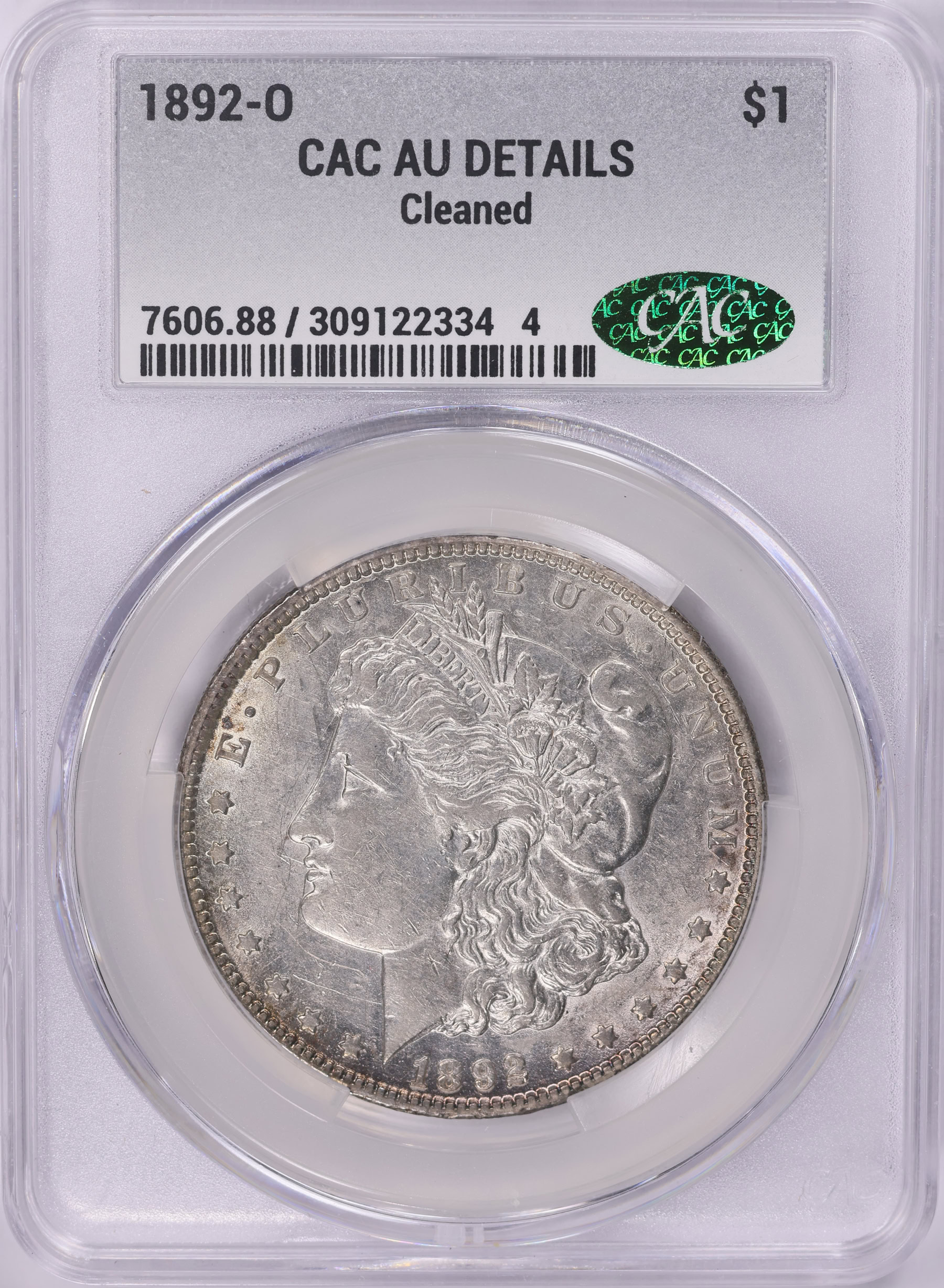 1892-O Morgan Silver Dollar CACG AU Details (Item 2020679) |  GreatCollections Coin Auctions