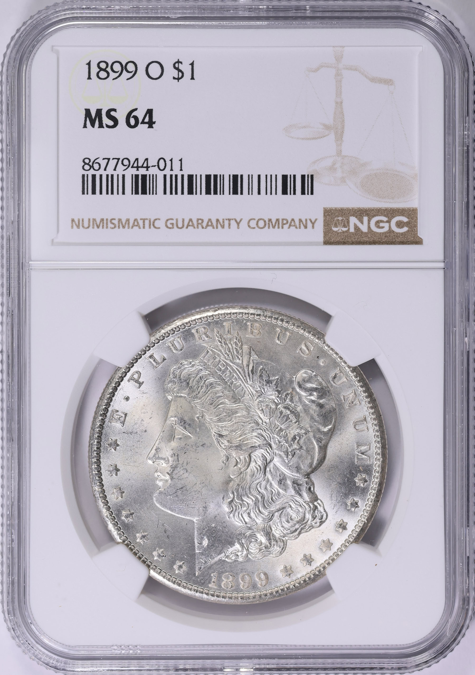 1899-O $1 モルガン シルバー ダラー NGC MS 64 1899-O モルガン銀貨