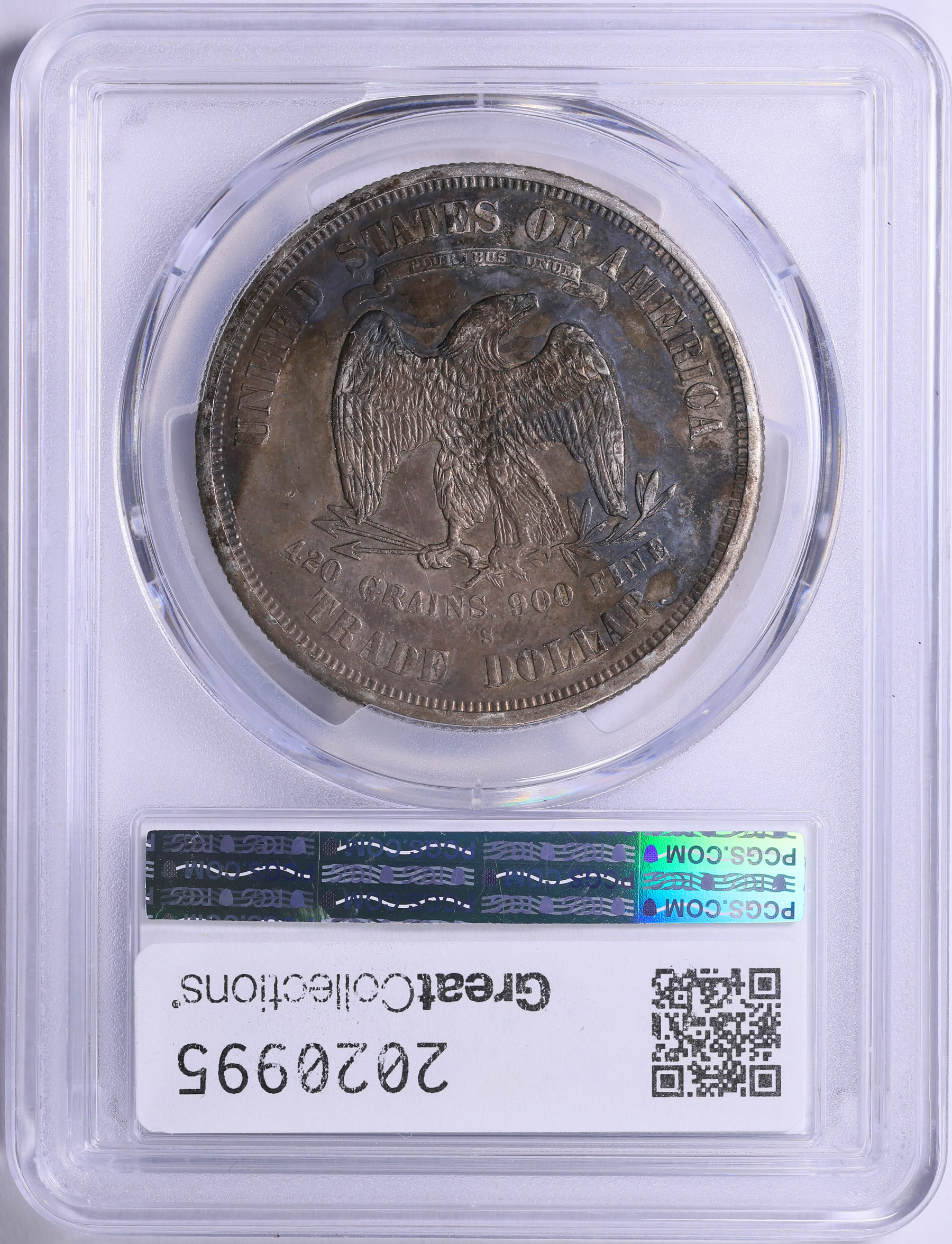 1874-S Trade Silver Dollar PCGS Genuine AU Details (Item 2020995