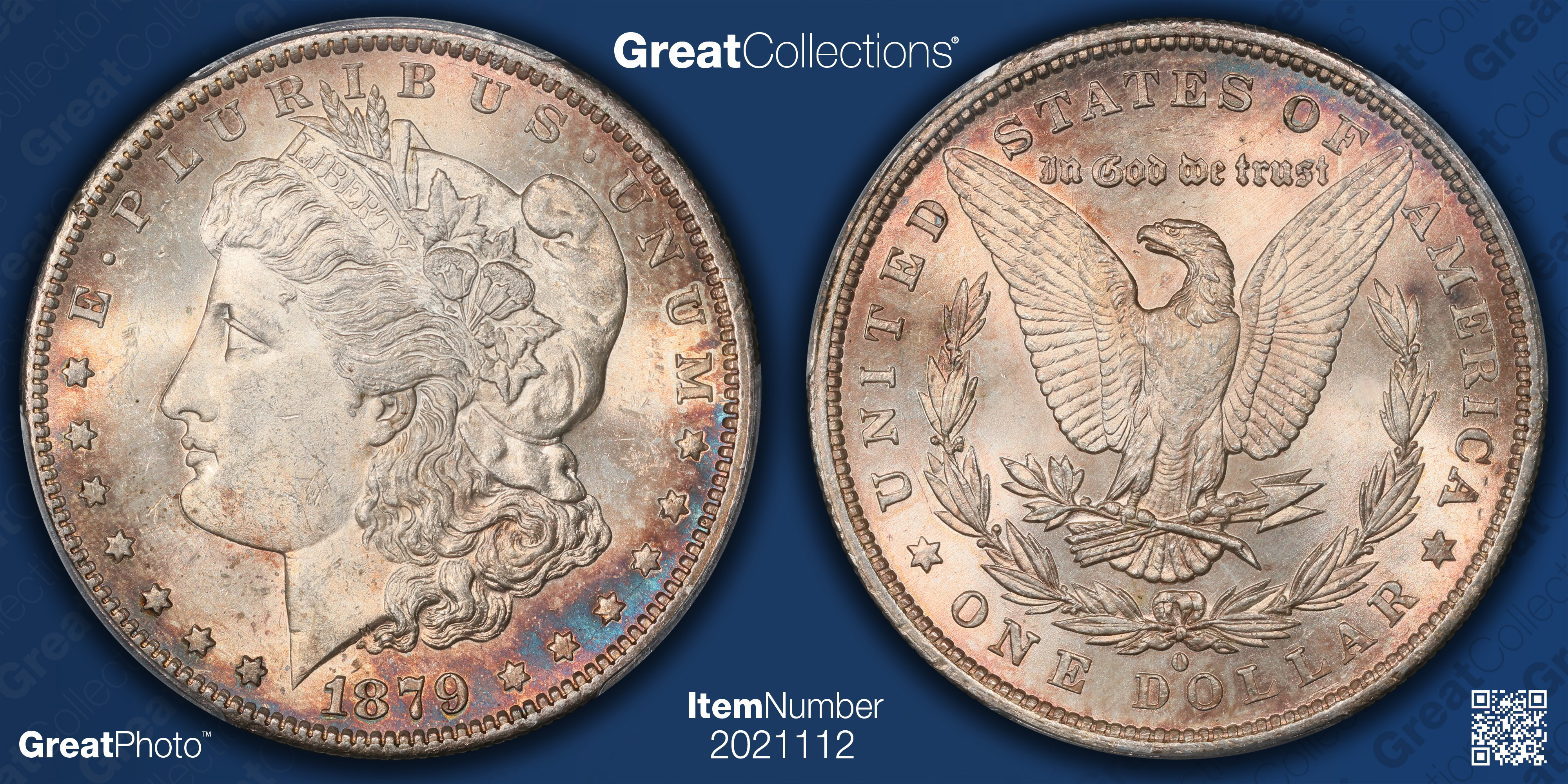 1879-O Morgan Silver Dollar PCGS MS-62 (Toned) (Item 2021112