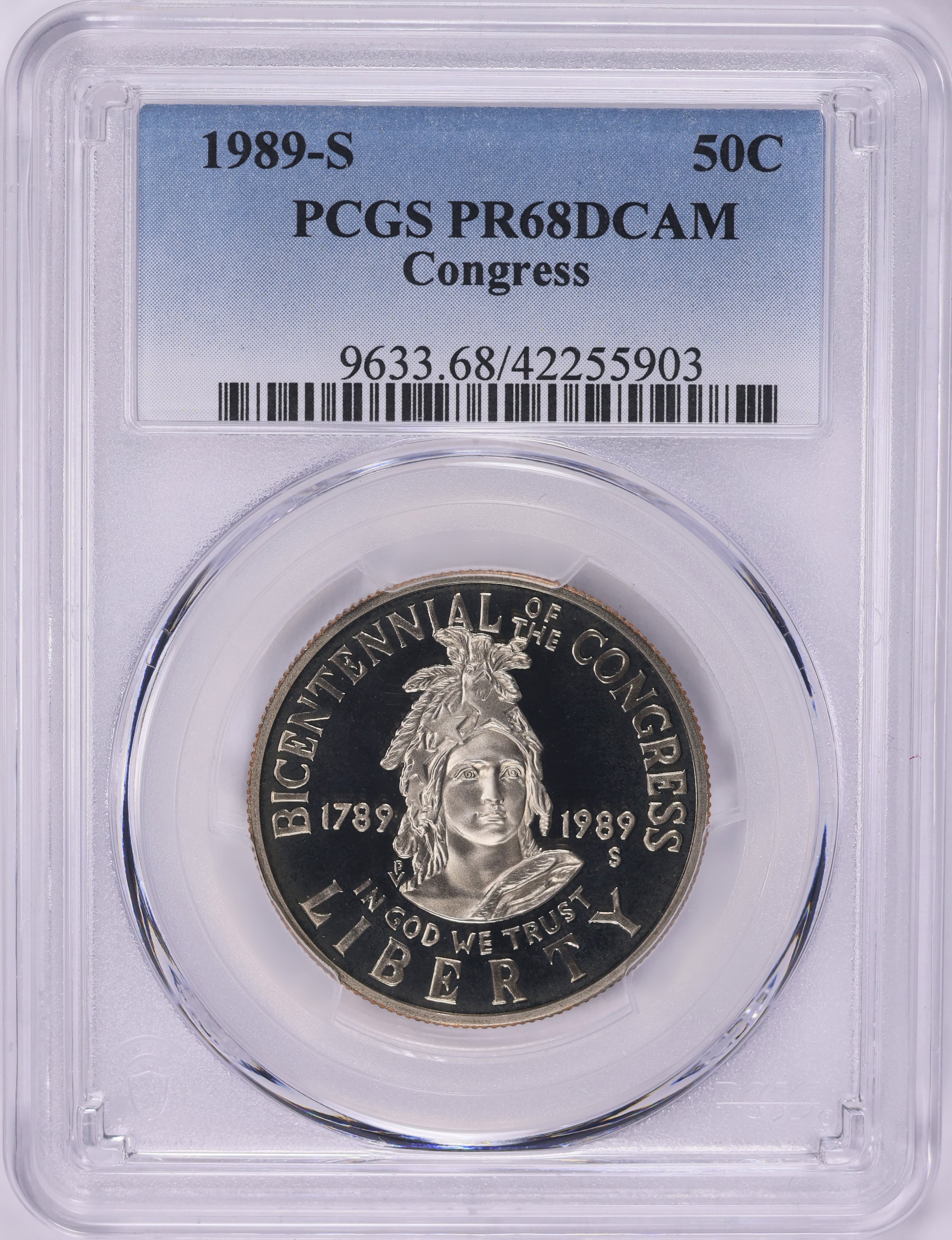 1989-S Congress Bicentennial Clad Half Dollar PCGS Proof-68 DCAM