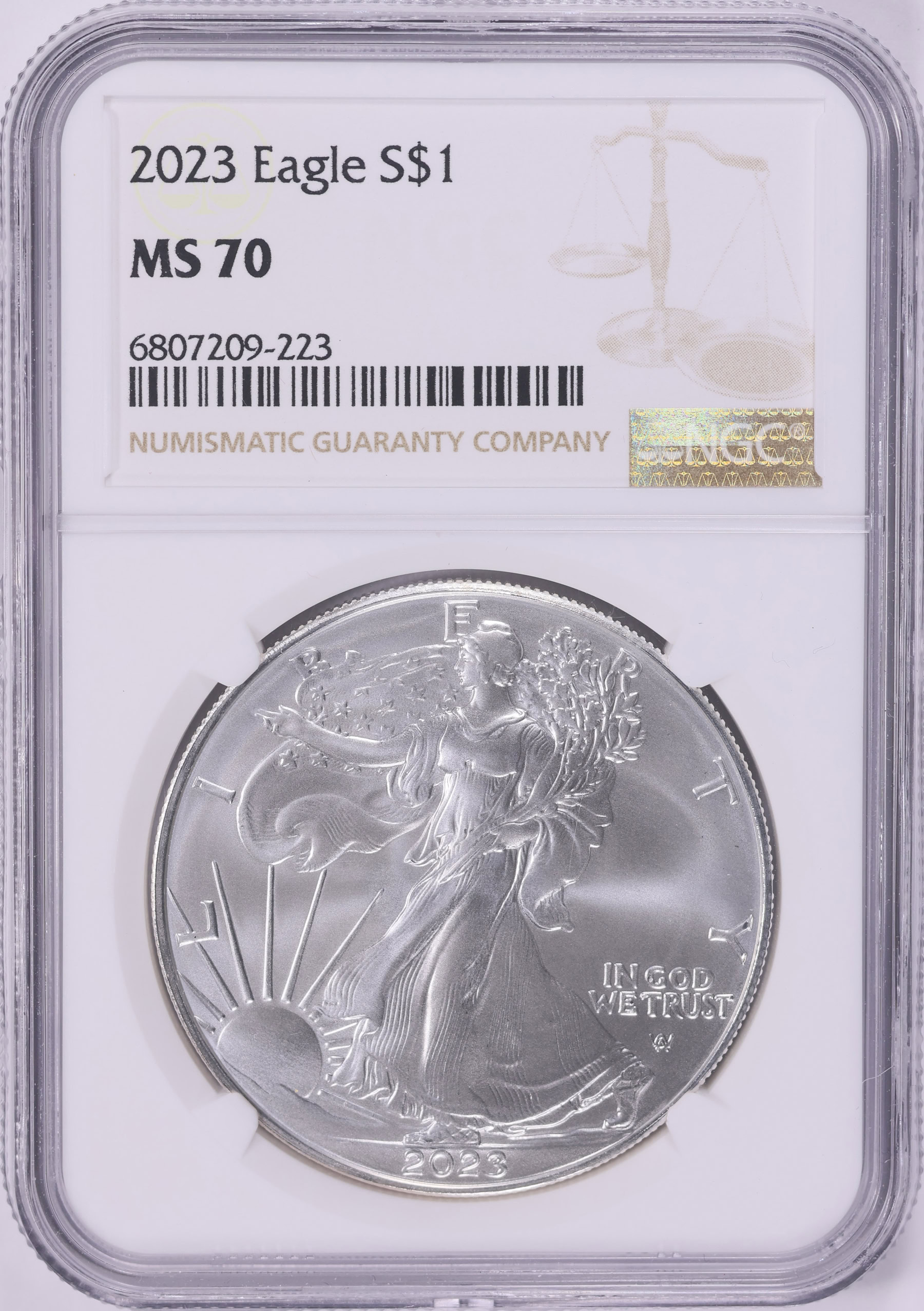 2023 Tuvalu 007 1ドル銀貨 NGC MS70FR 2023 $1 Silver Eagle NGC MS-70 (Item 2021415) | GreatCollections
