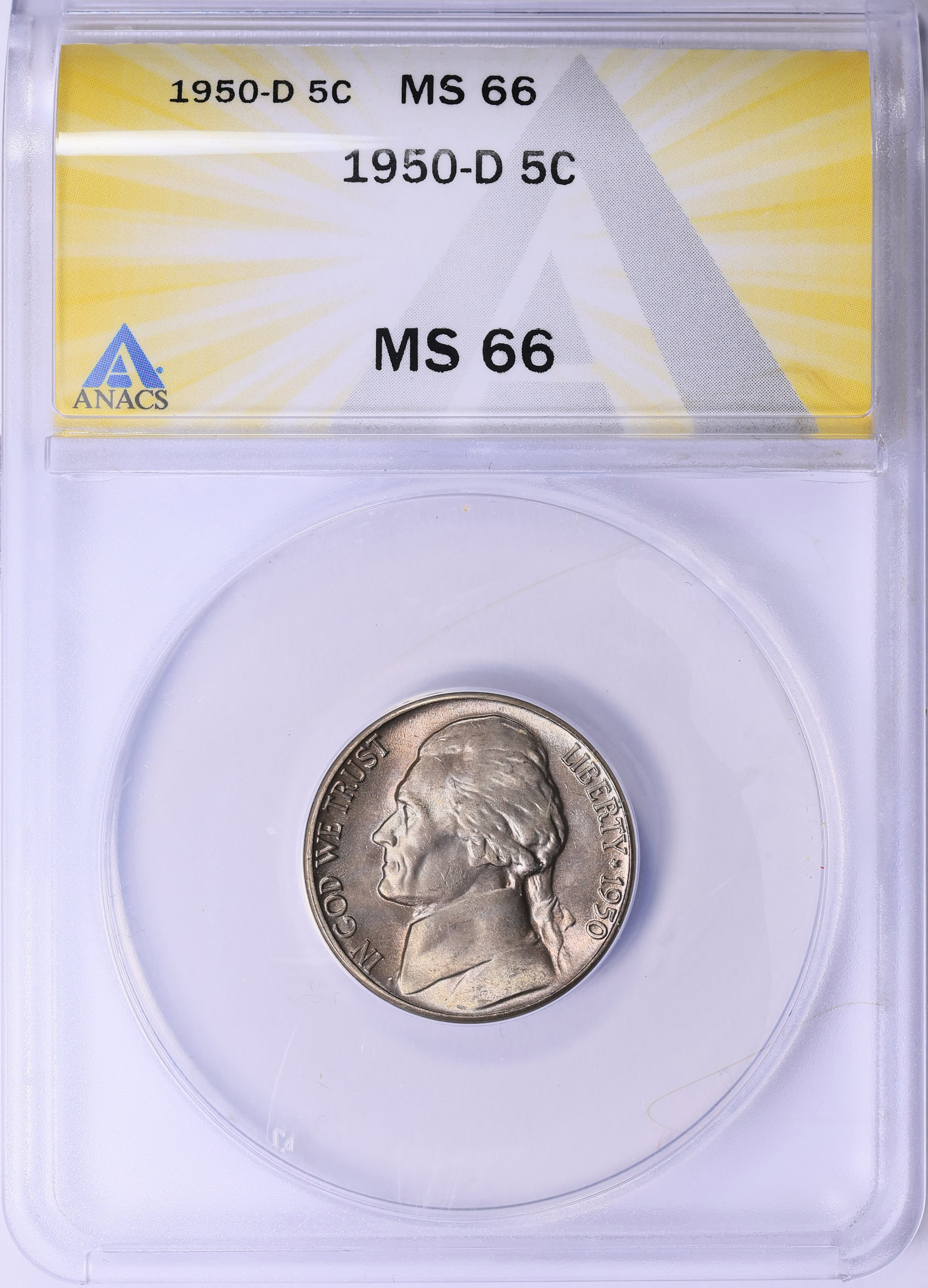 1950-D Jefferson Nickel ANACS MS-66 (Item 2021673