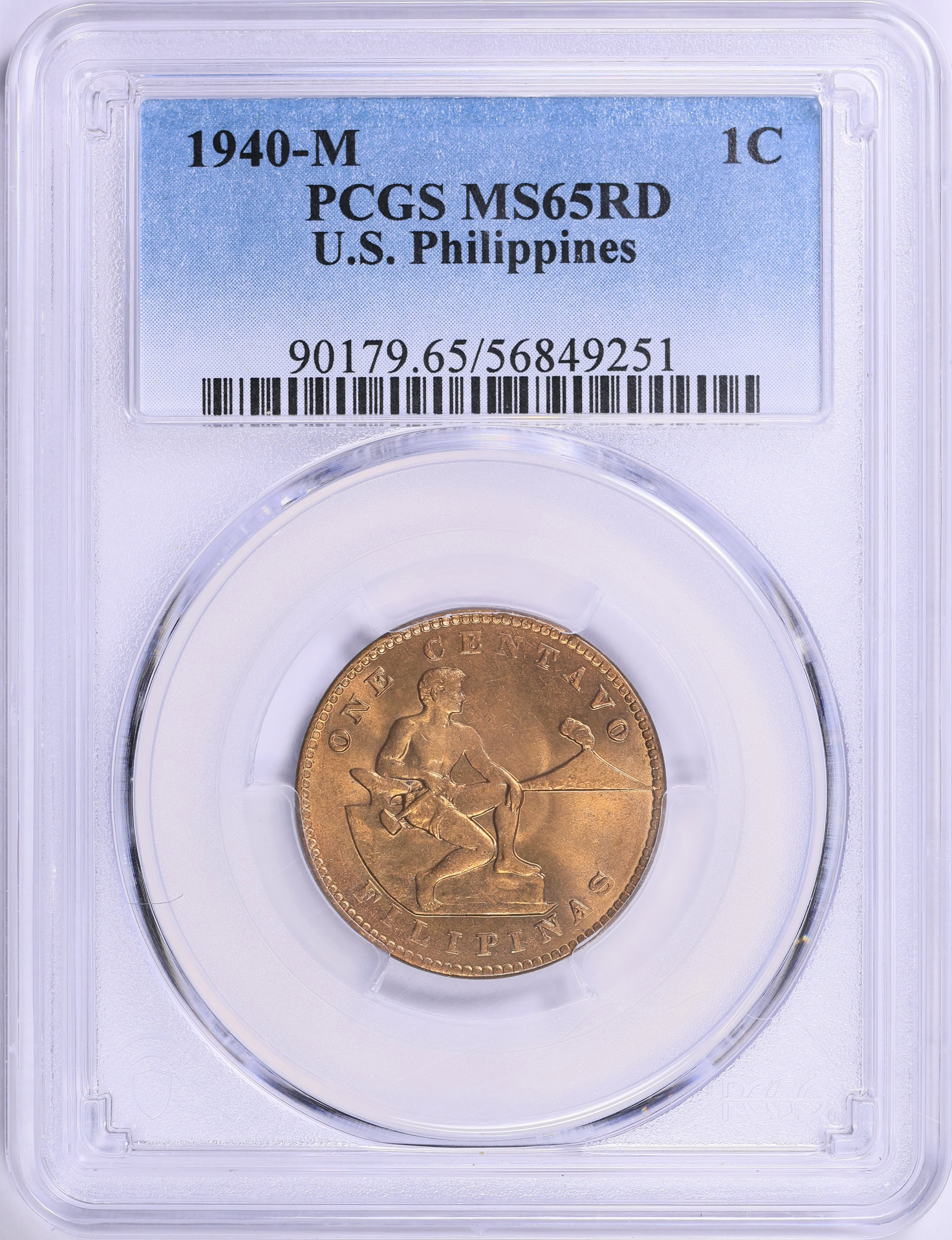 1940-M U.S. Philippines One Centavo PCGS MS-65 RD (Item 2021876
